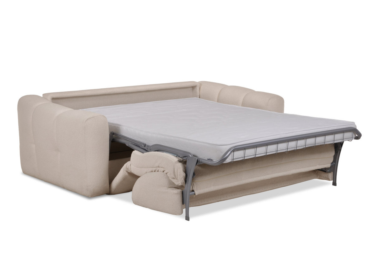 Bobochic Bradley Schlafsofa 3-Sitzer Bouclé-Stoff Beige
