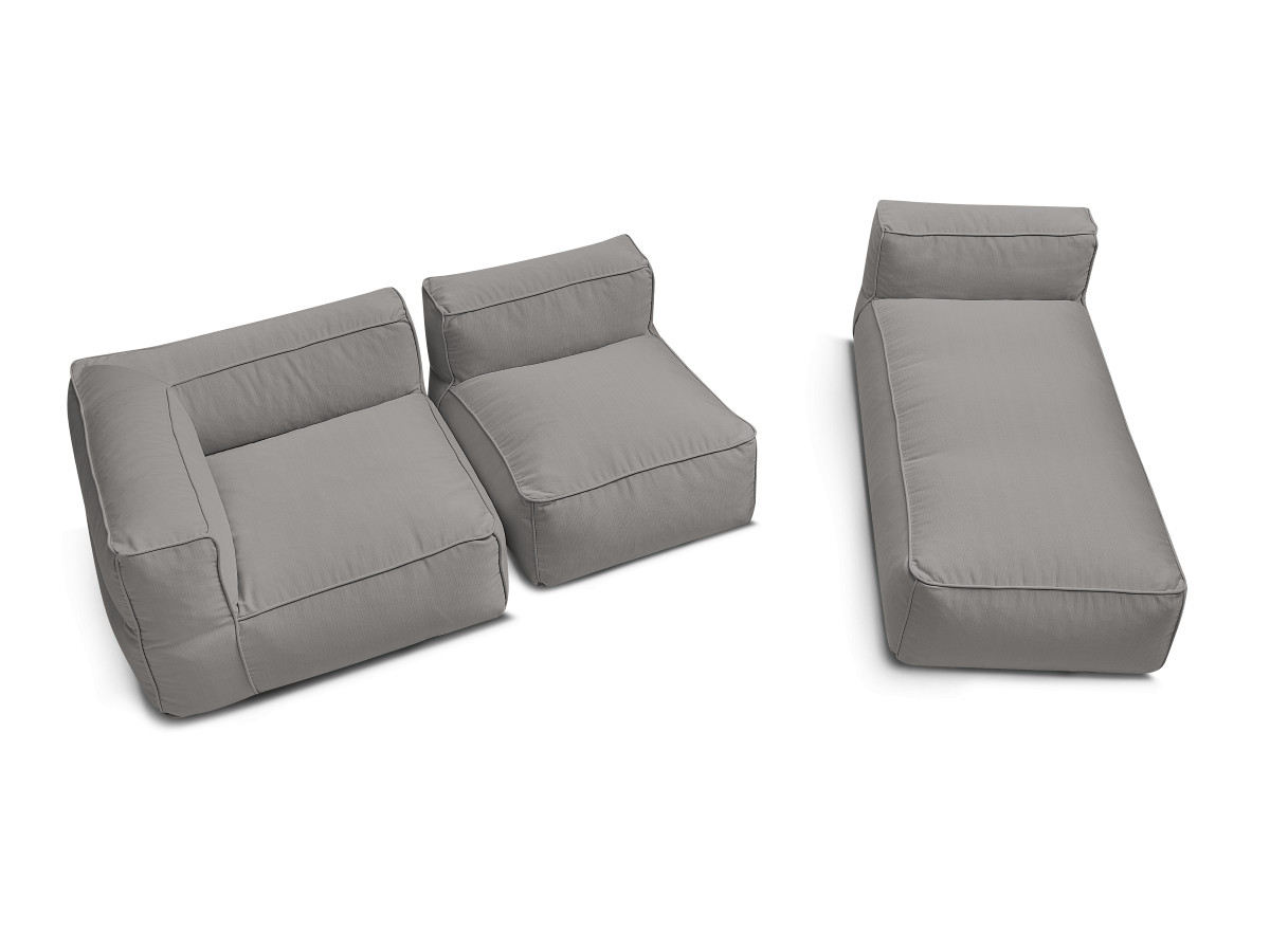 Bobochic Giulia Gartensofa 3-Sitzer 240 × 170 cm Stoff Dunkelgrau