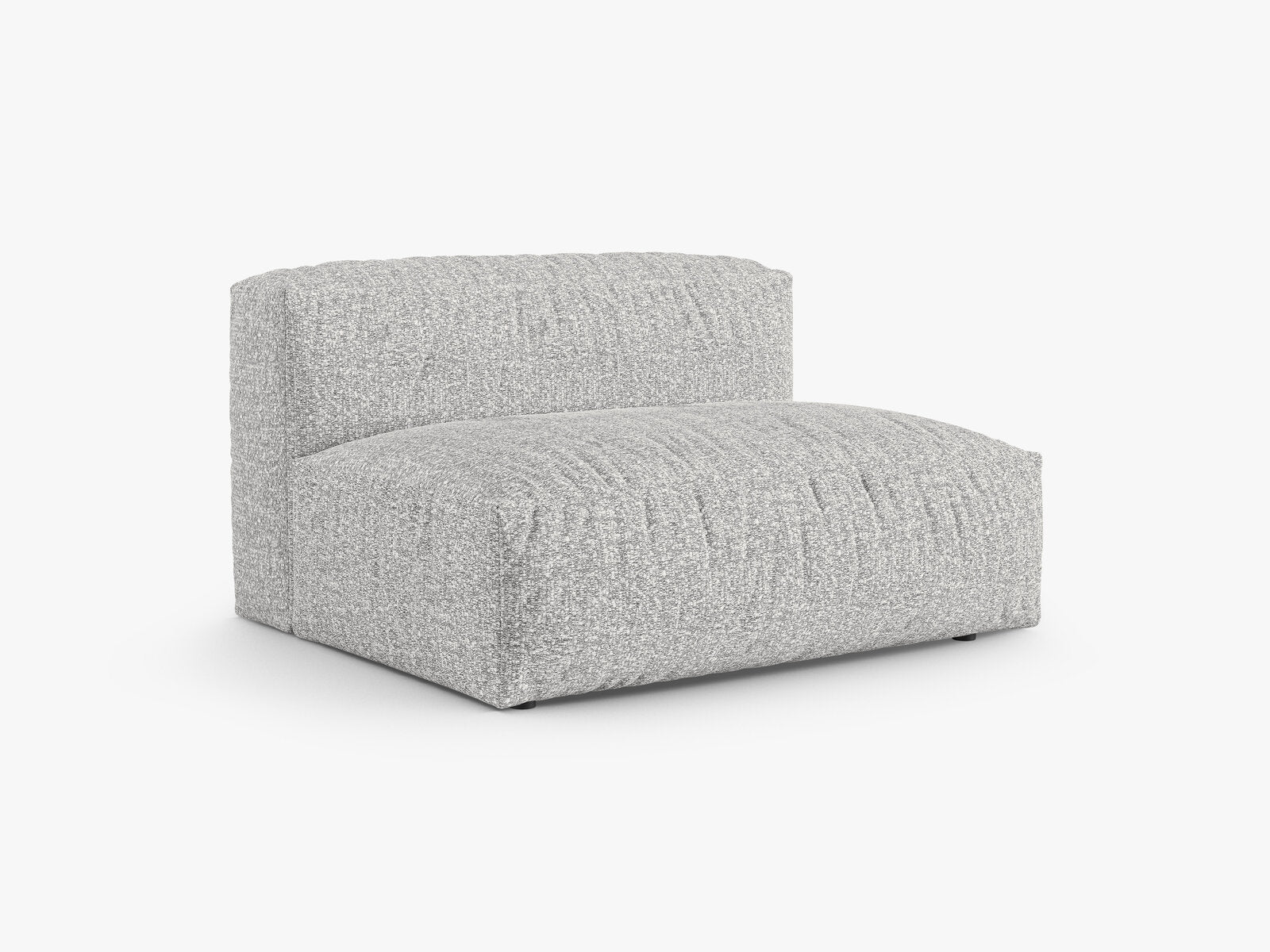 Micadoni Mittelmodul Martina 1-Sitzer Groß 90cm Sitztiefe Boucle Monet Silber