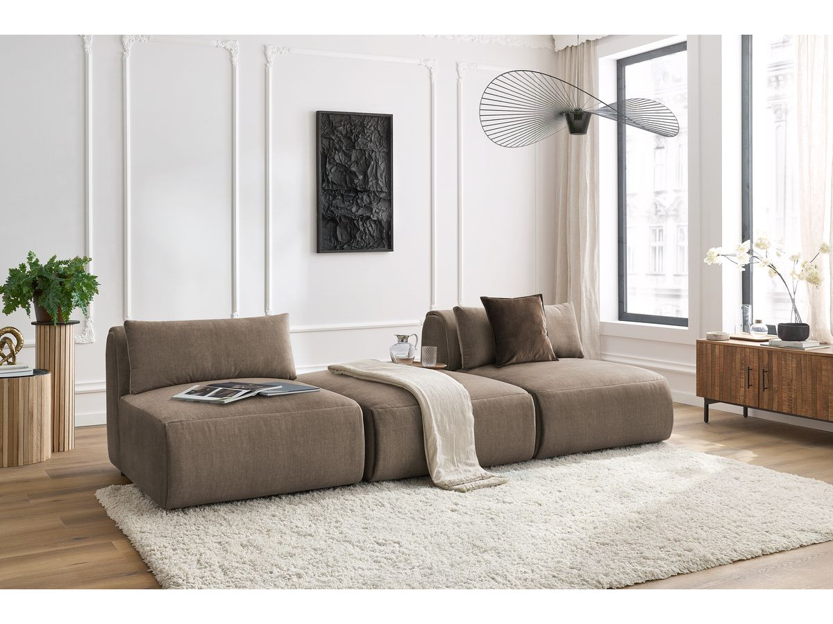 Bobochic Jeanne Sofa 3-Sitzer Samt Taupe