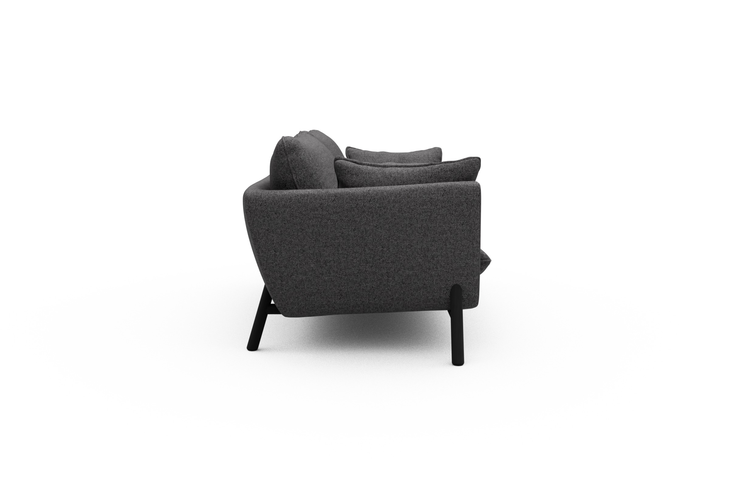 Sofa Emil 2-Sitzer Beinfarbe Eiche Schwarz Sama-Antracite