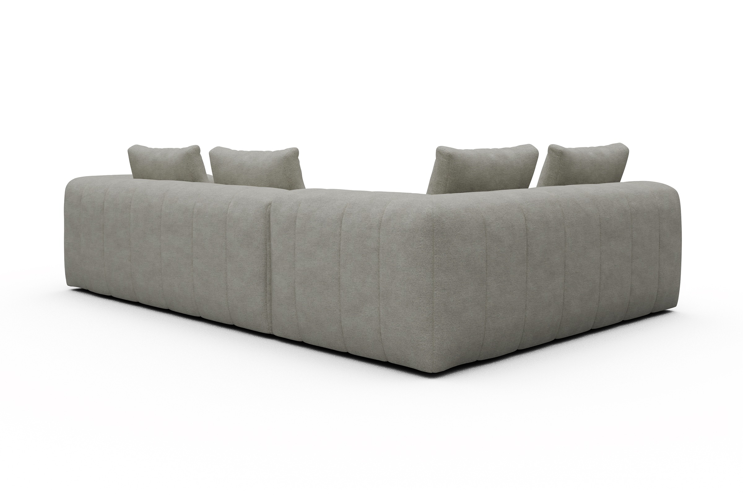 Ecksofa Hugo 2x 2,5-Sitzer Armlehne rechts Carreno-Moon-Stone-White