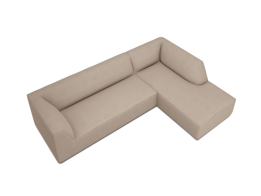 Cosmopolitan Design Ecksofa Siena 4-Sitzer Strukturierter Stoff Ottawa Dunkelbeige Rechts