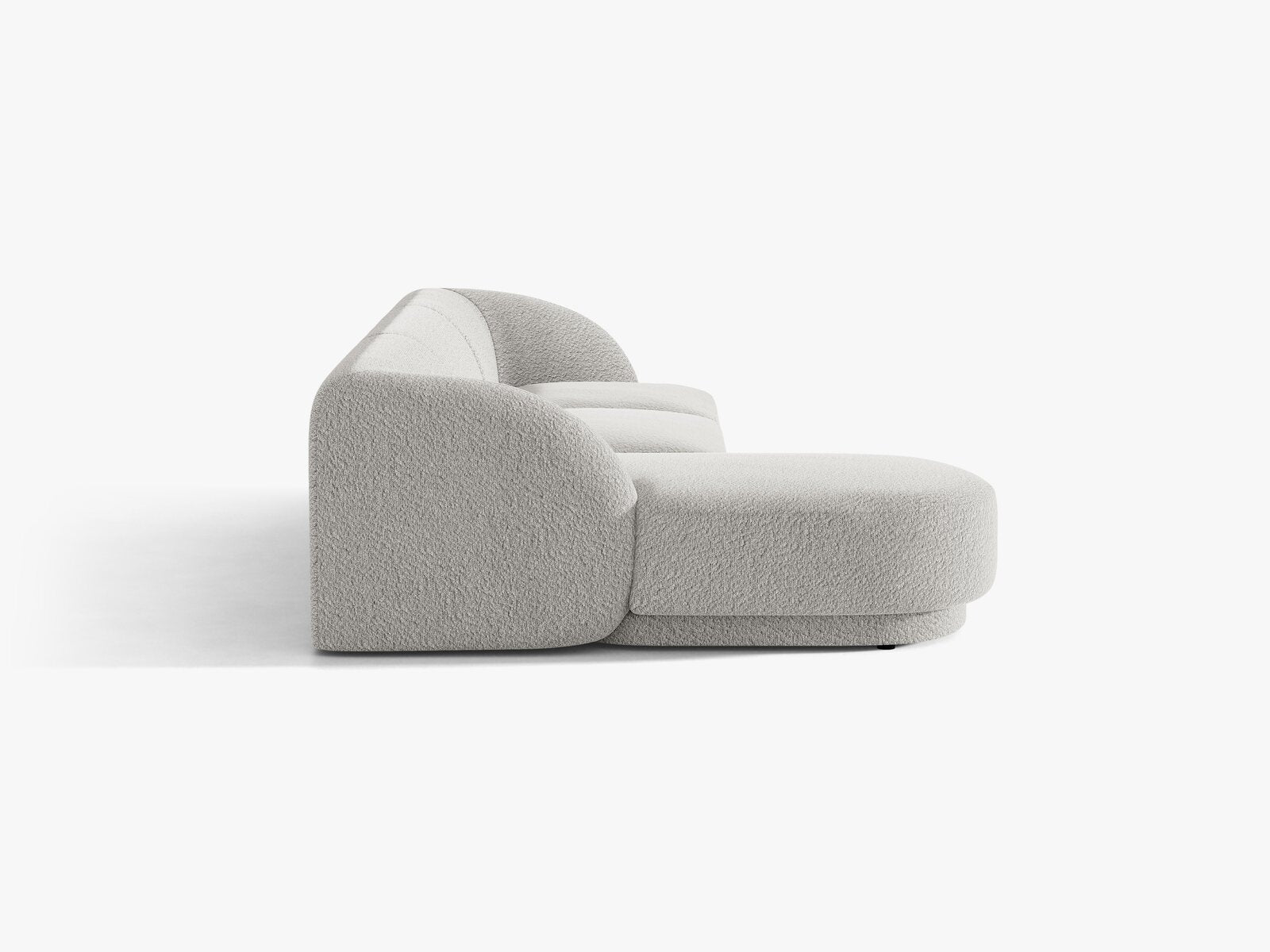 Micadoni Ecksofa Miley 4-Sitzer Links Boucle Baloo Hellgrau