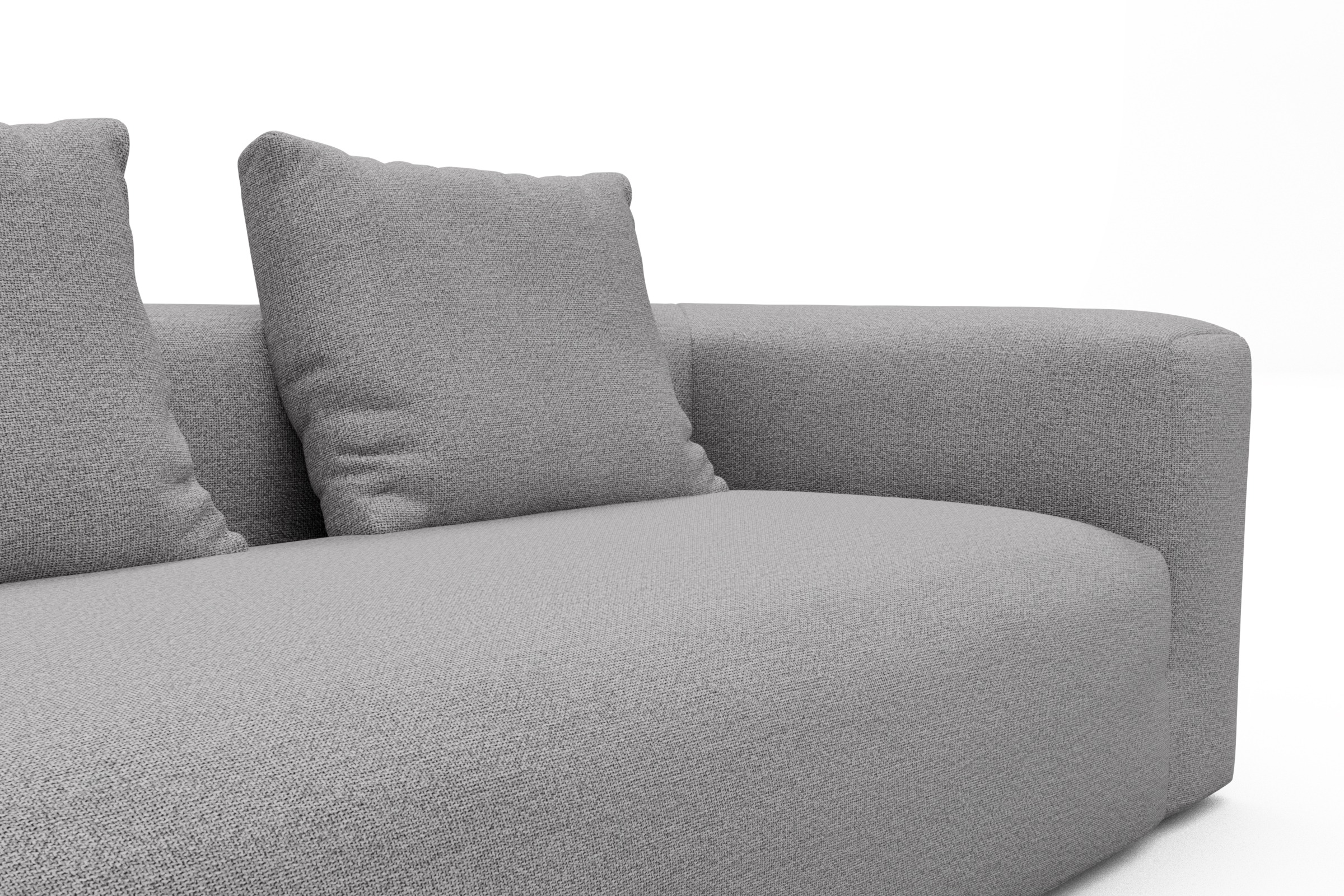 Wohnlandschaft Fred mit 2-Sitzer und Chaiselongue beidseitig Sama-Grey