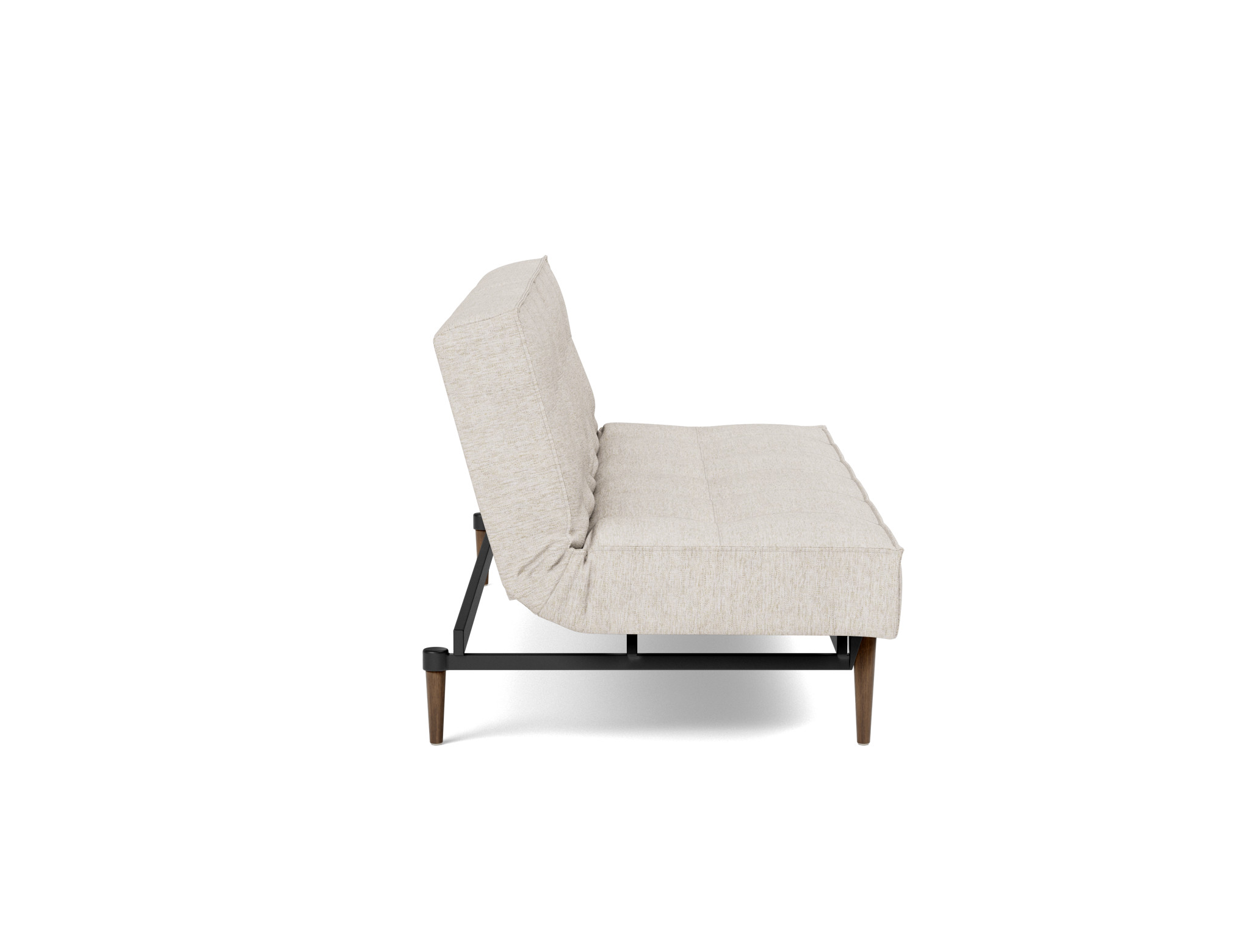 Schlafsofa Splitback Chenille Yuveno 470-Natural Beine Styletto Eiche dunkel