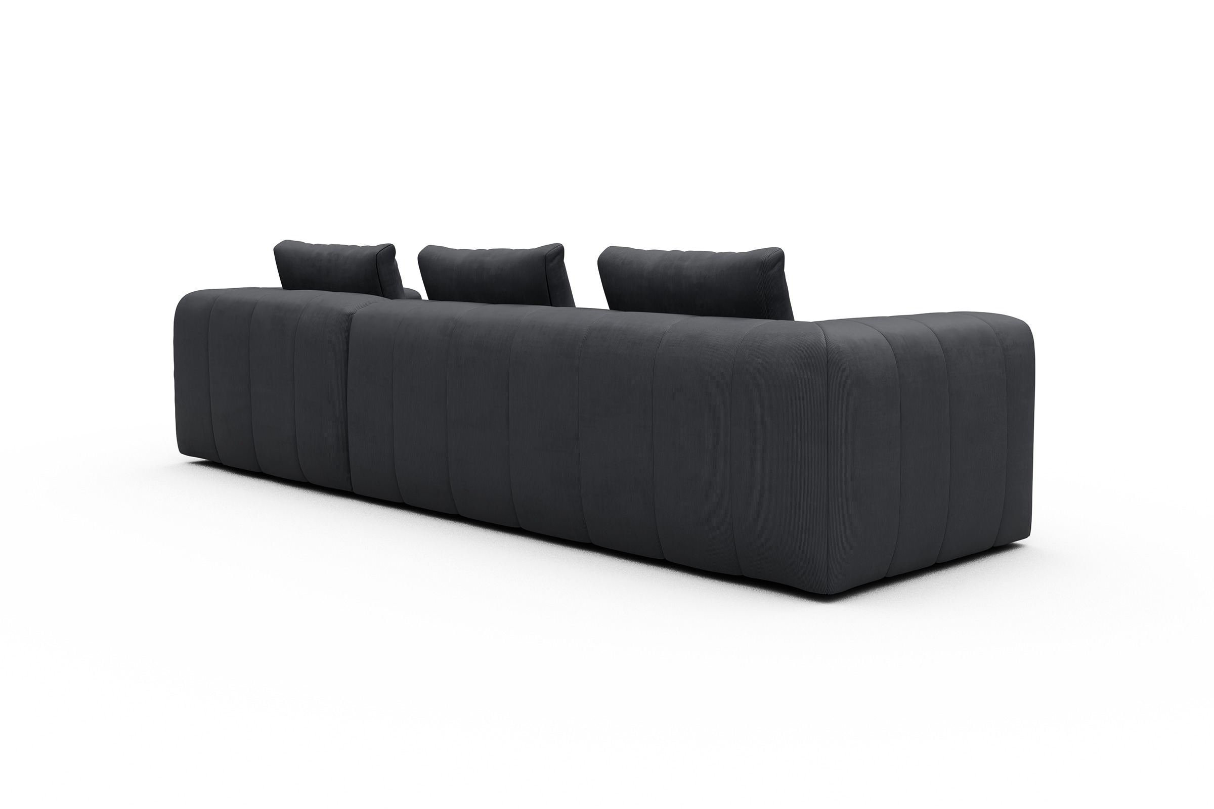 Ecksofa Hugo 2,5-Sitzer Armlehne links mit Chaiselongue Cordufine-Slate-Grey