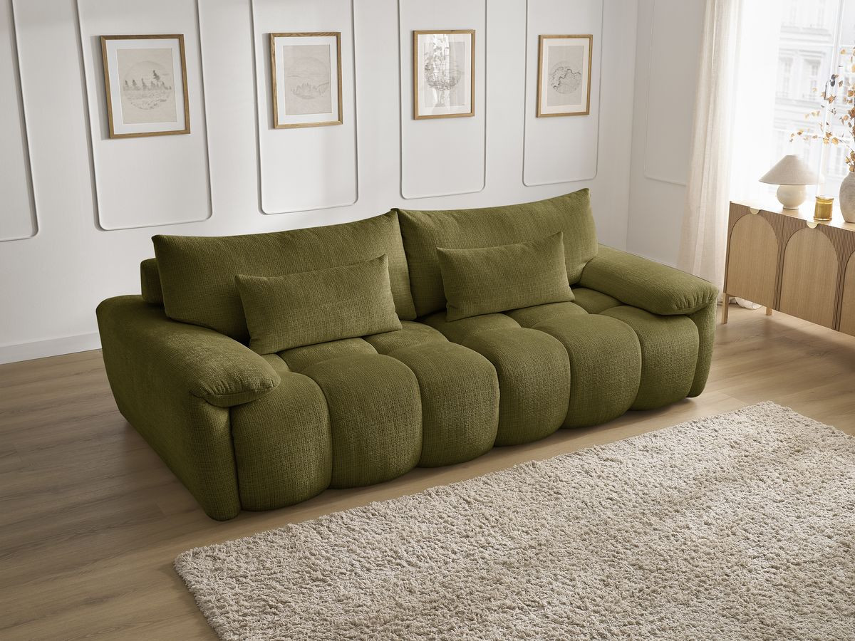 Bobochic Ivane Sofa 3-Sitzer Strukturstoff Grün