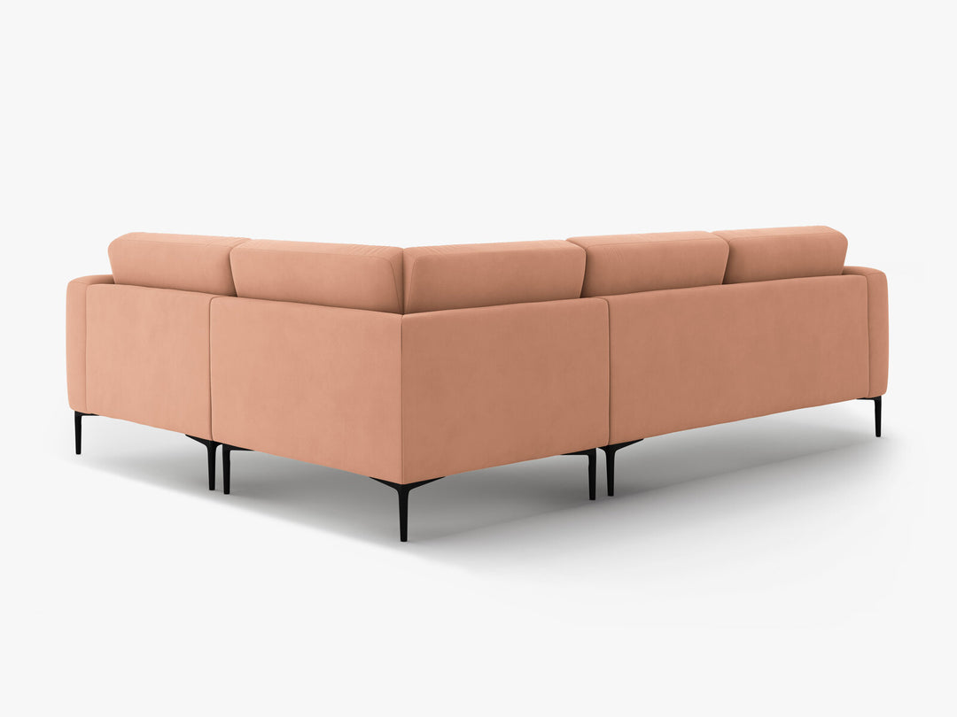 Micadoni Ecksofa Bemy 4-Sitzer Rechts Samt Rosa