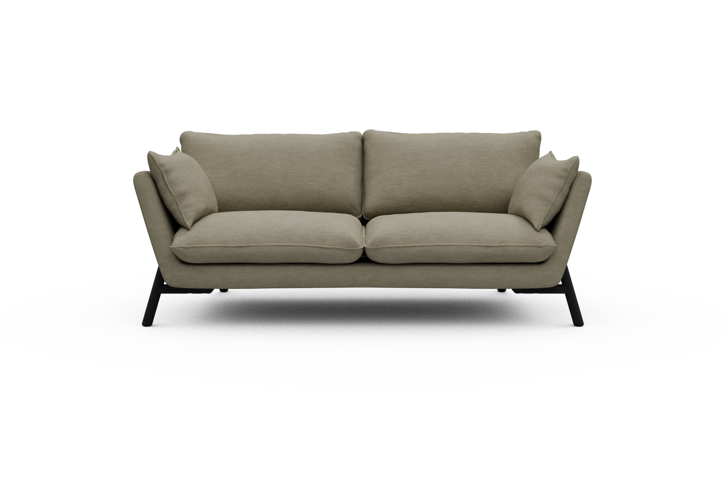 Skandi Home Sofa Emil 2-Sitzer Beinfarbe Eiche Schwarz Vivus-Dusty-Sand moebelfaktor