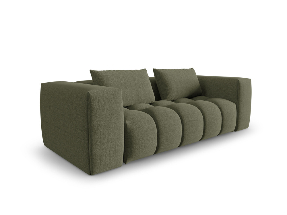 Cosmopolitan Design Sofa Verona 3-Sitzer Strukturierter Stoff Sorella Dunkles Olivgrün