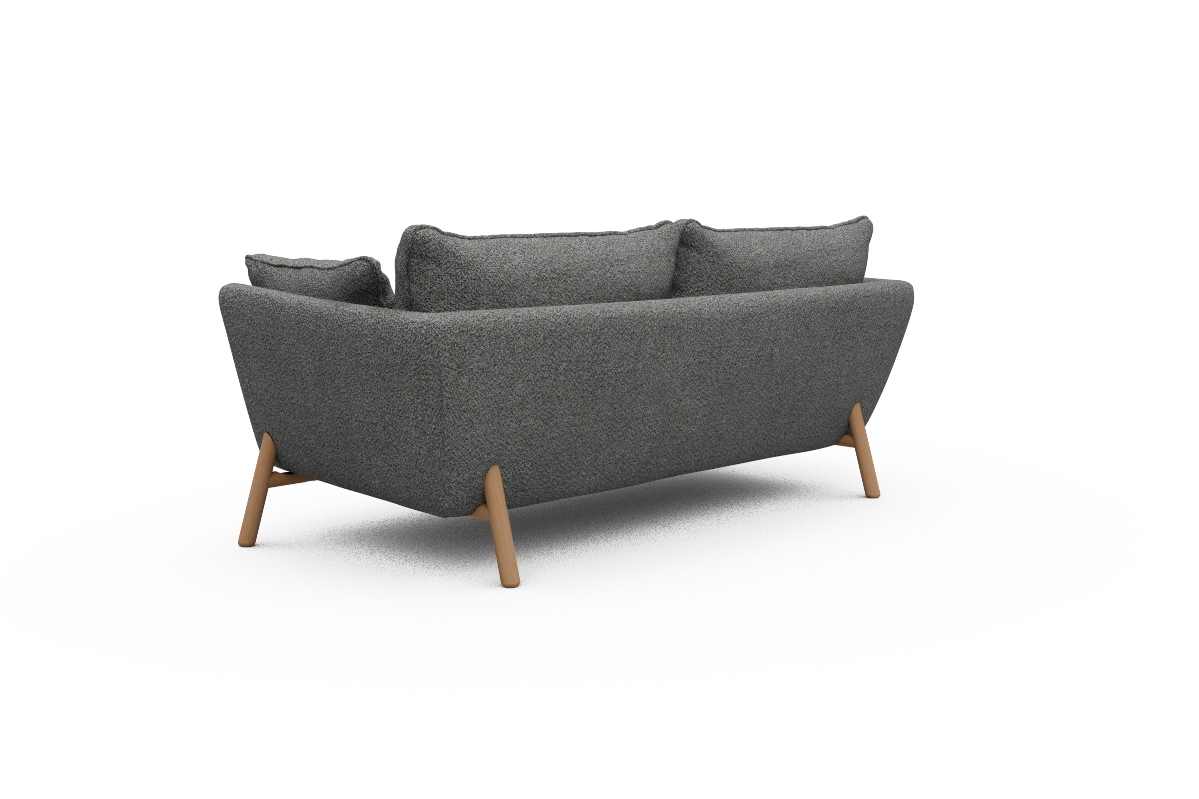Sofa Emil PREMIUM 2-Sitzer Beinfarbe Eiche Natur Vanora-Warm-Grey
