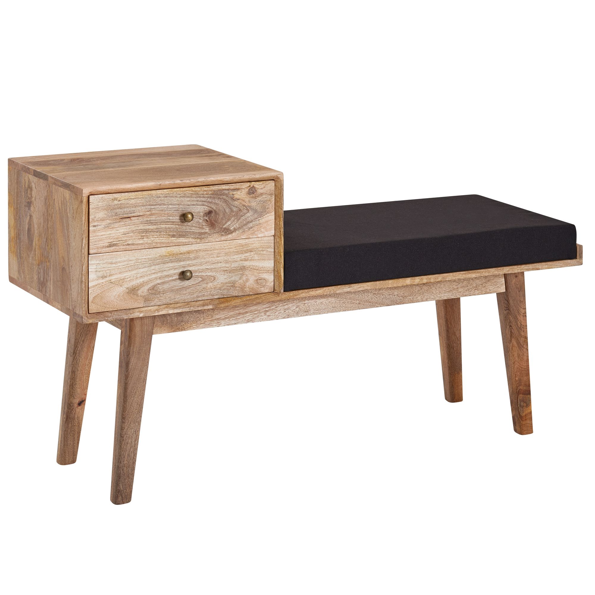 Sitzbank Holar Mango Massivholz Schwarz 120 × 40 × 65 cm