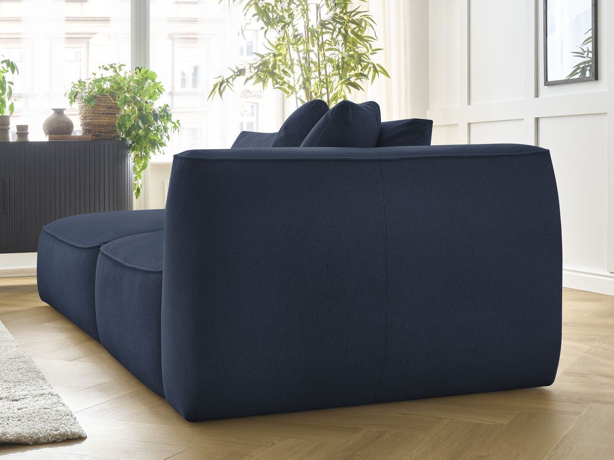Bobochic Leopold Sofa 3-Sitzer Melange-Stoff Dunkelblau Armlehne rechts