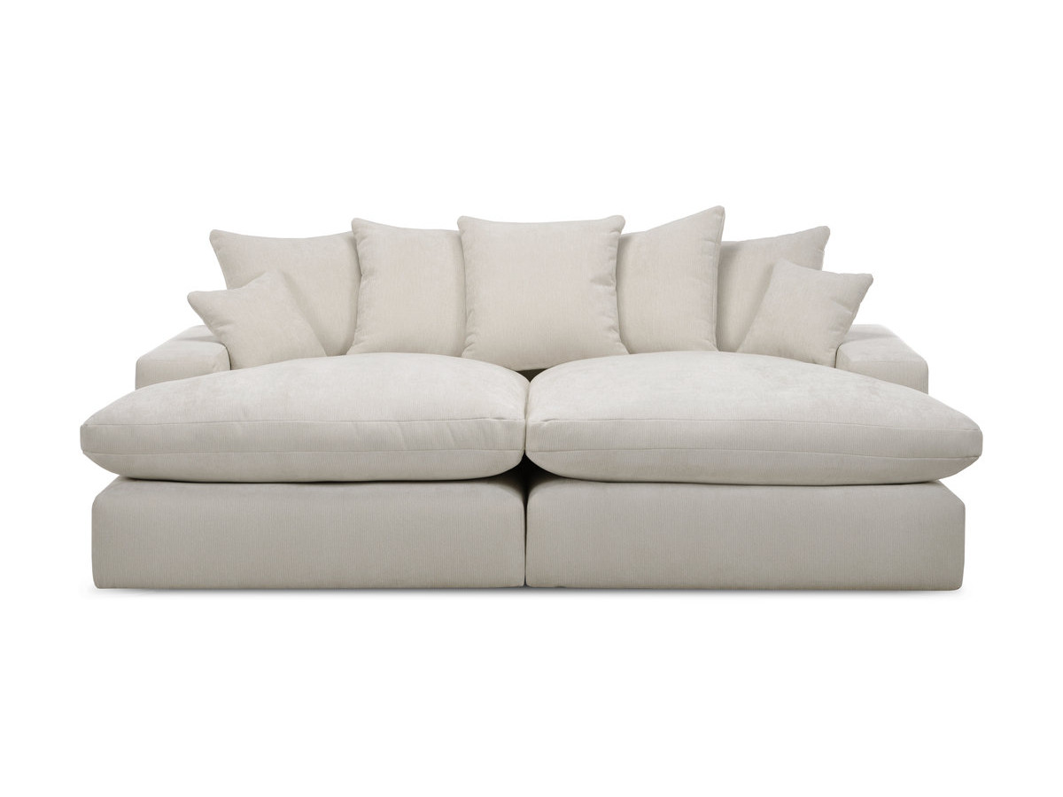 Bobochic Nevada Sofa 3-Sitzer 226 × 150 cm Stoff Weiß