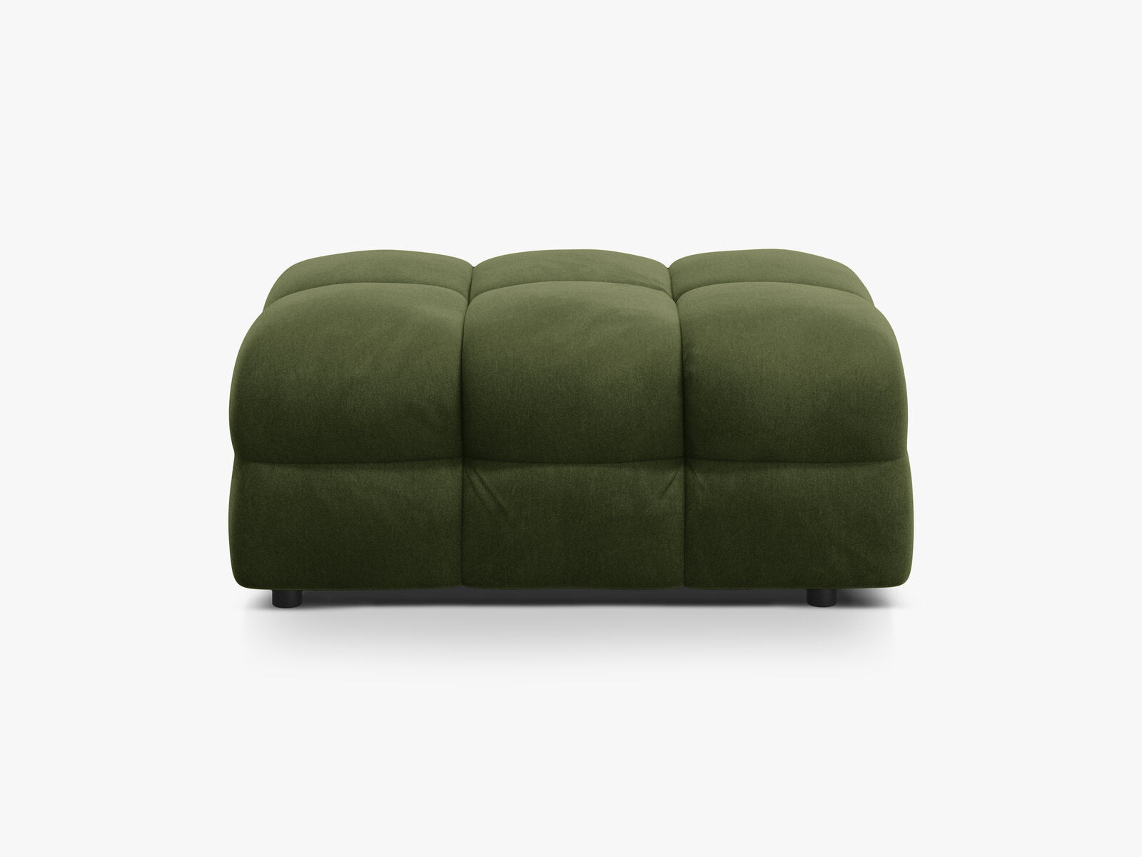 Micadoni Hocker Kendal 1-Sitzer Samt Armeegrün
