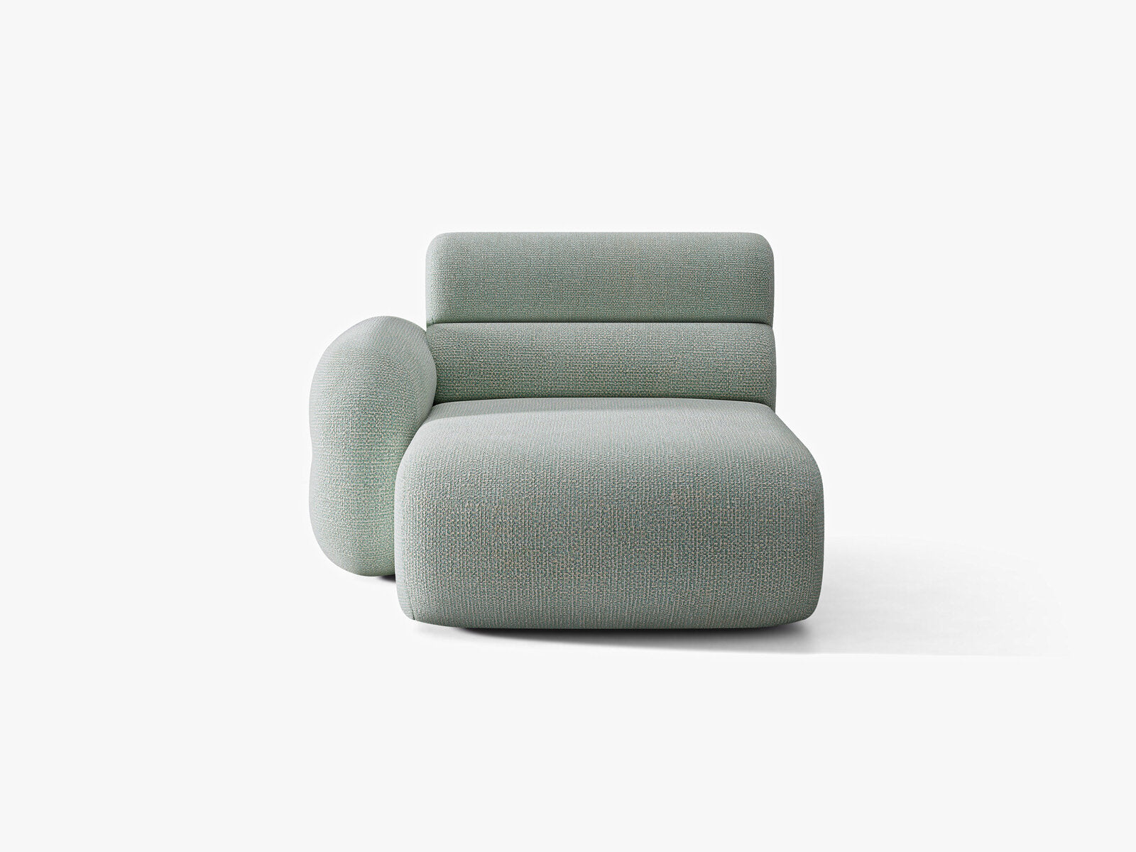 Micadoni Neo Chaiselongue Links Chenille SILENCIO Gedämpftes Blau