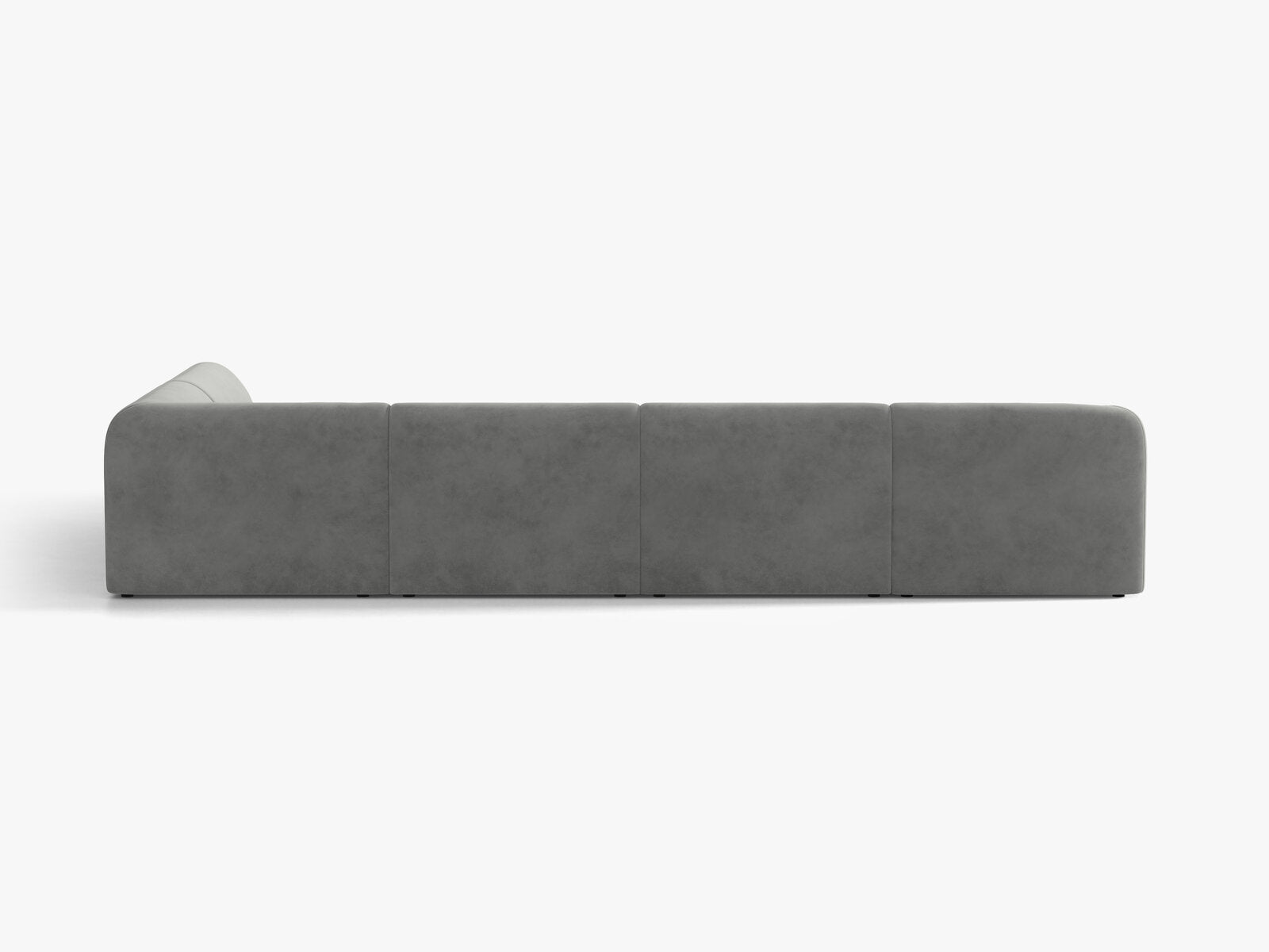 Micadoni Panorama-Ecksofa Miley 6-Sitzer Samt Venus Hellgrau Rechts