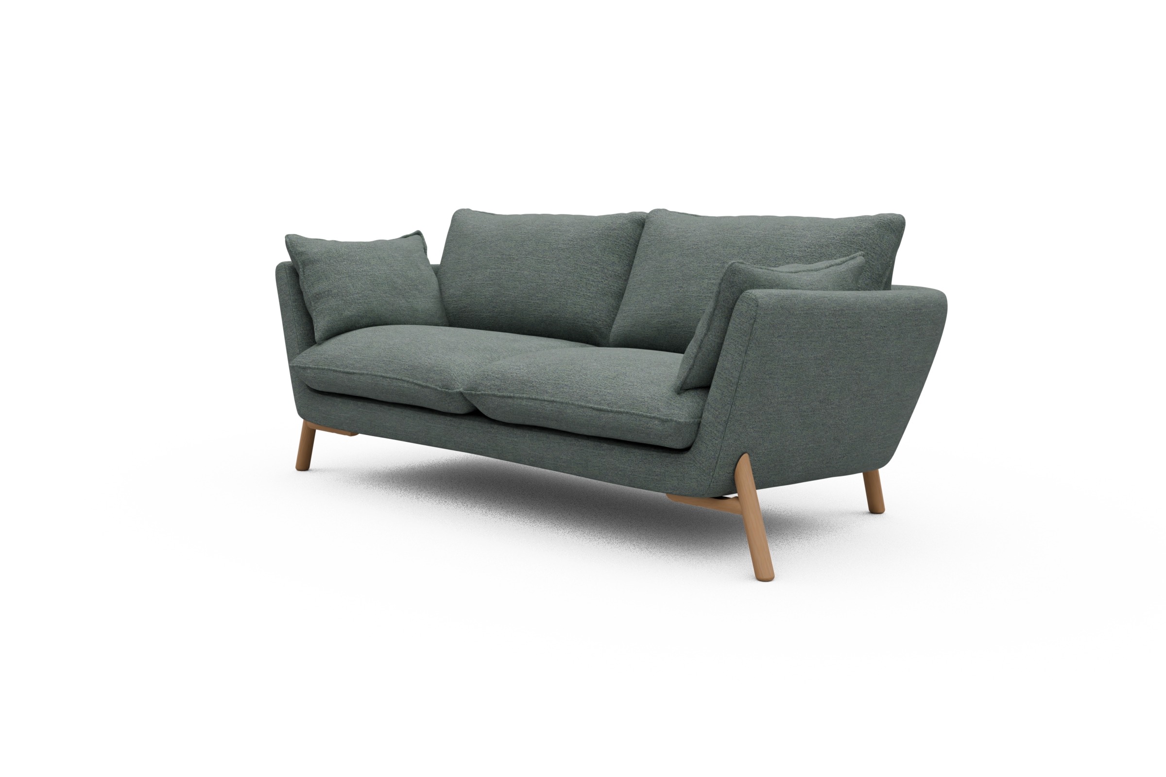 Sofa Emil 2-Sitzer Beinfarbe Eiche Natur Carreno-Ice-Blue