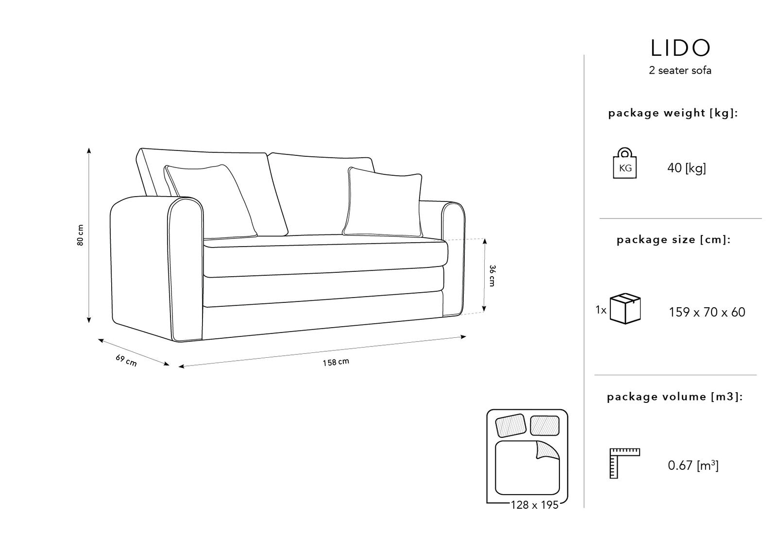 Micadoni Sofa Lido 2-Sitzer Boucle Helles Beige