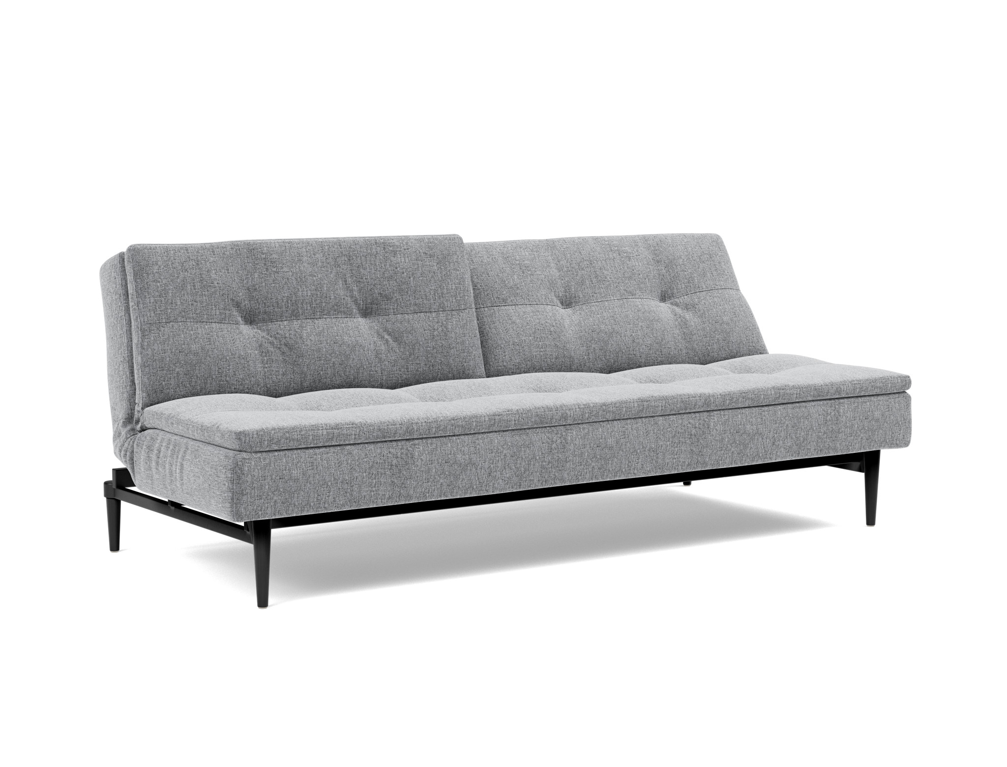 Schlafsofa Dublexo Strukturierter Stoff Twist 565-Granite Beine Styletto Eiche schwarz