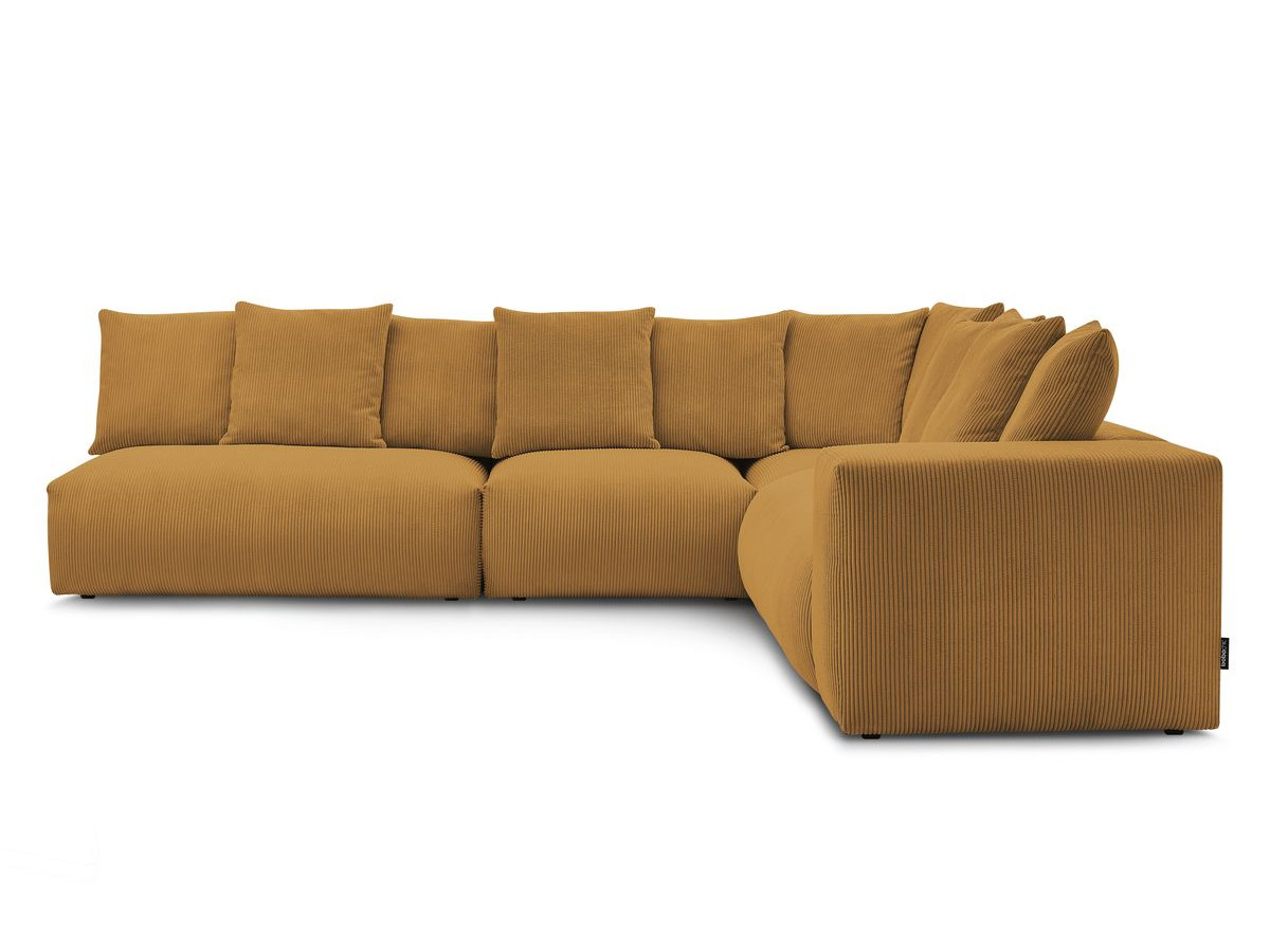 Bobochic Voltaire Ecksofa 322 × 268 cm Cordsamt Gelb Ecke rechts