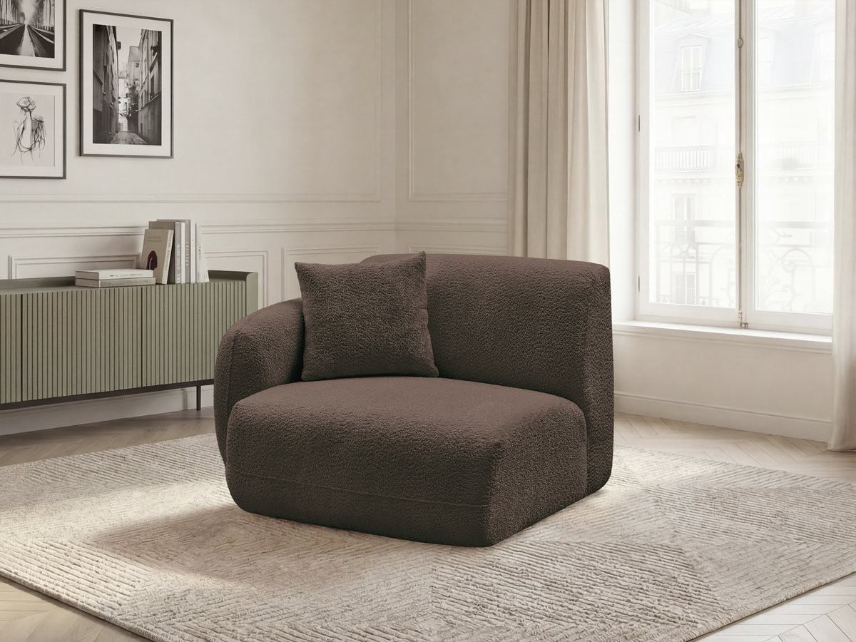 Bobochic Anda Sofamodul 1-Sitzer 104 × 103 cm Chenille Braun Ecke links