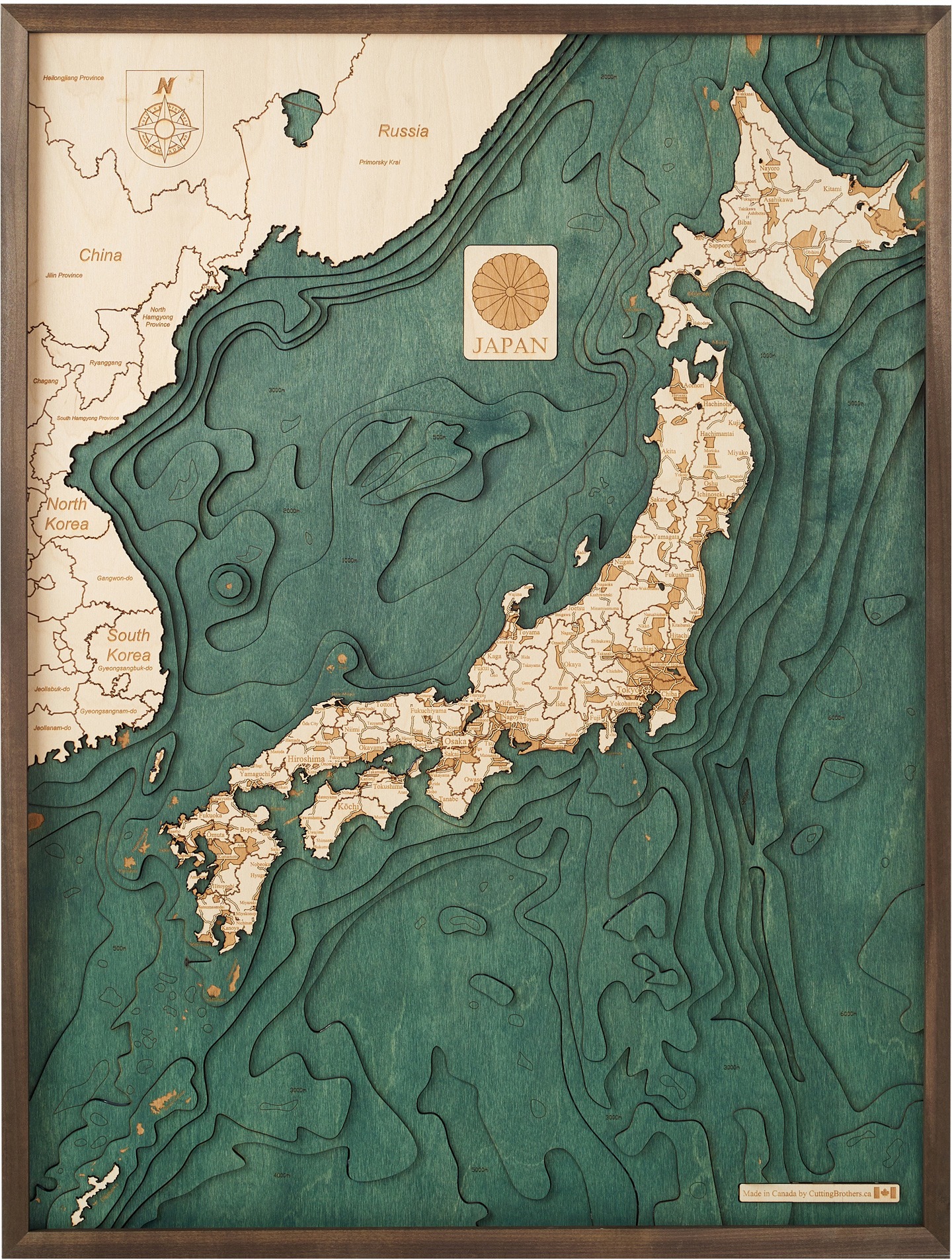 Cutting Brothers 3D Holz-Wandkarte Japan 81 x 61 moebelfaktor