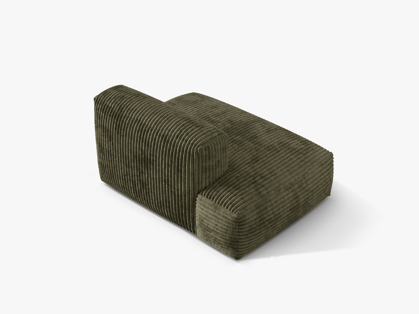 Micadoni Ecksofa-Modul Martina 1-Sitzer Kord Tilia Moßgrün Links