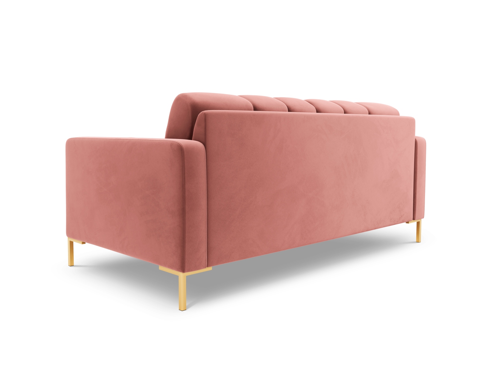 Cosmopolitan Design Sofa Bali 2-Sitzer Samt Bluvel Rosa Beine Gold