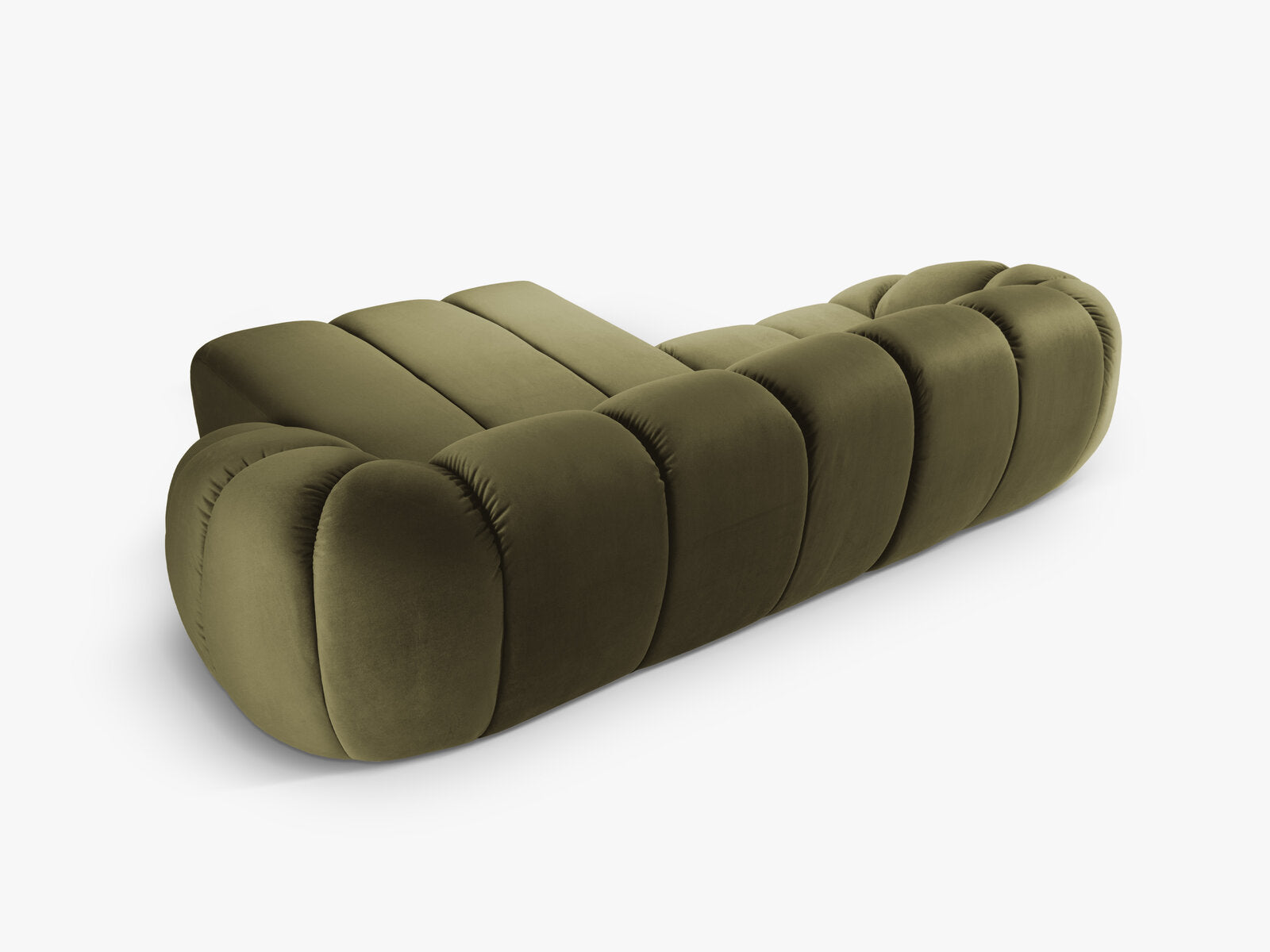 Micadoni Ecksofa Diana 3-Sitzer Rechts Samt Grün