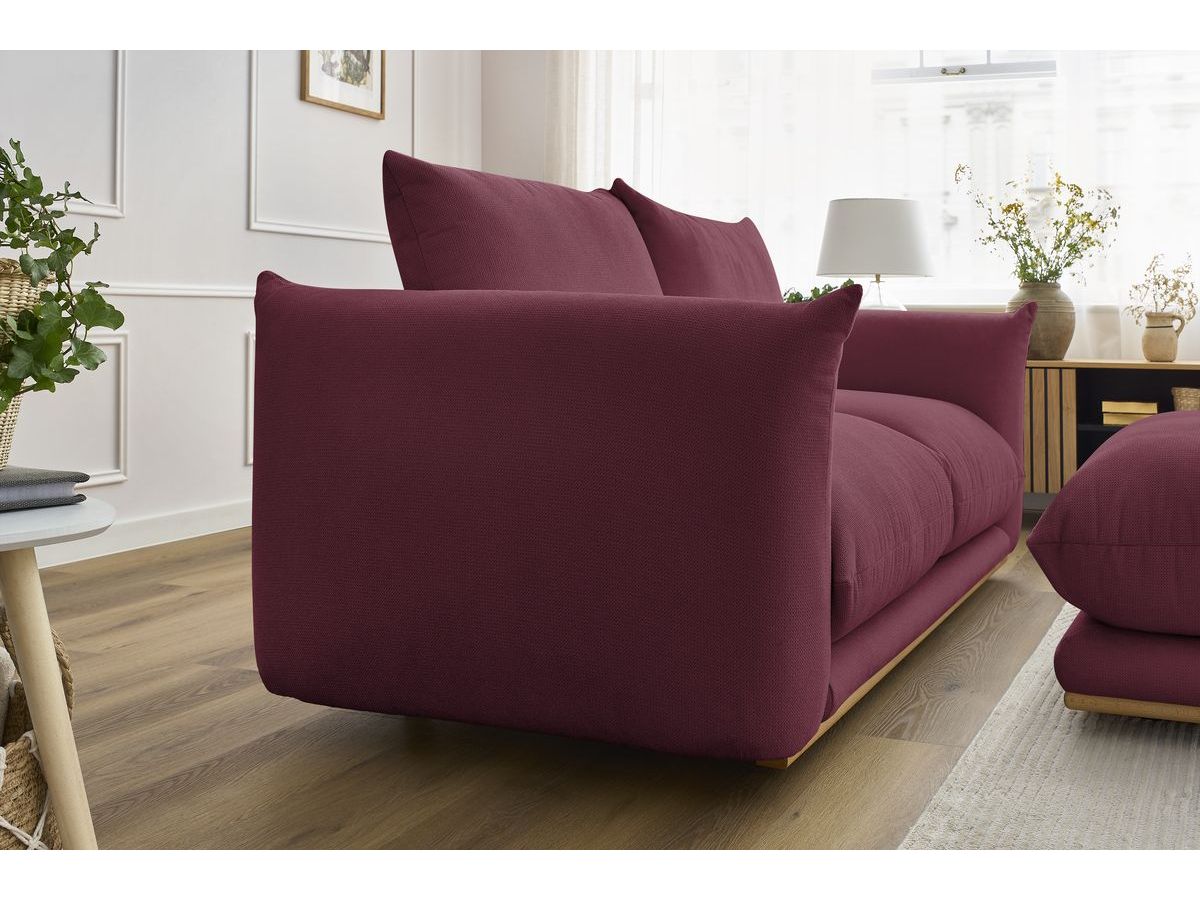 Bobochic Ernest Sofa 3-Sitzer mit Pouf 193 × 106 cm Stoff Rot