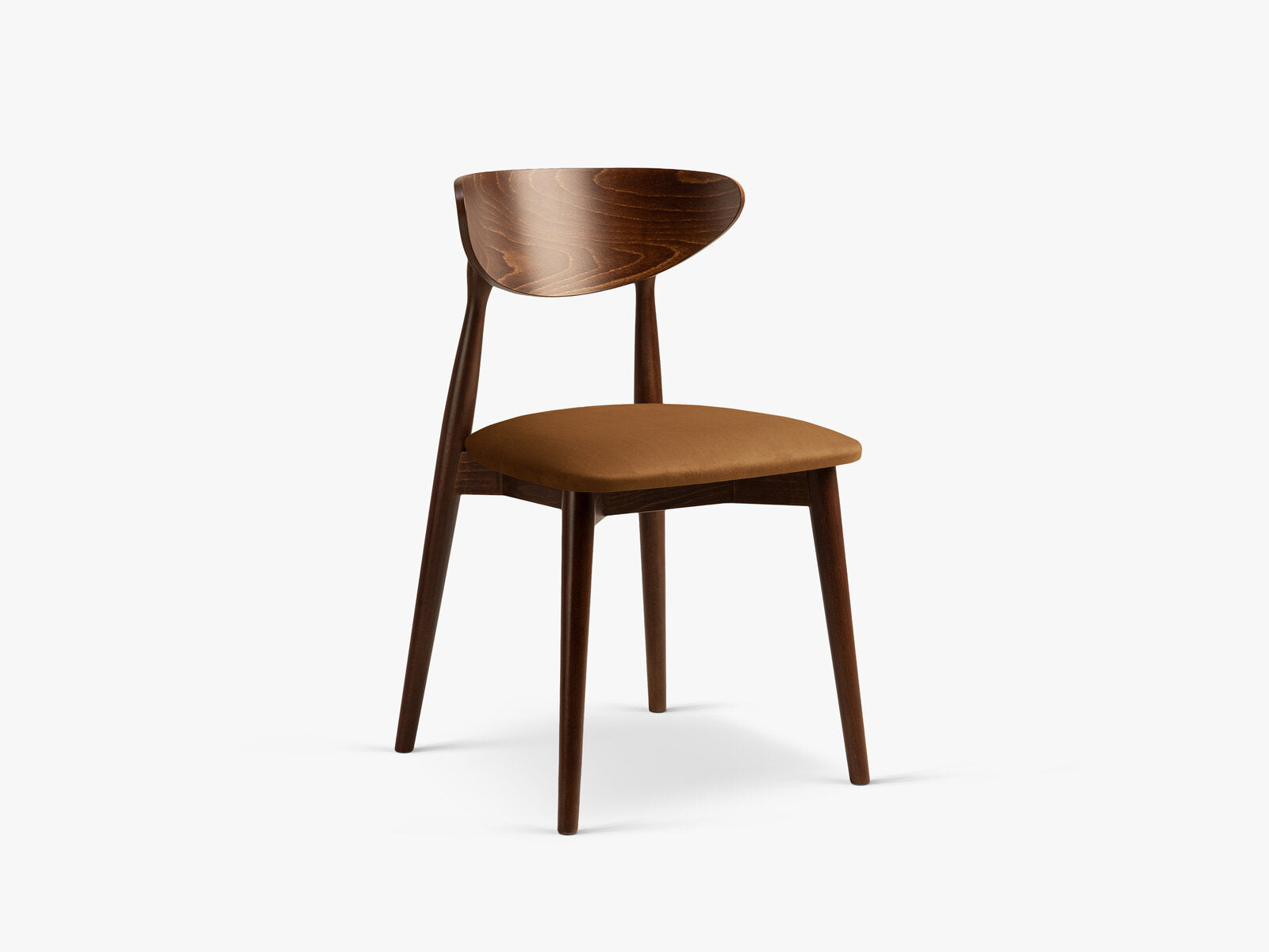 Micadoni Stuhl Leon Samt Magic Velvet Kamel Nussbaum