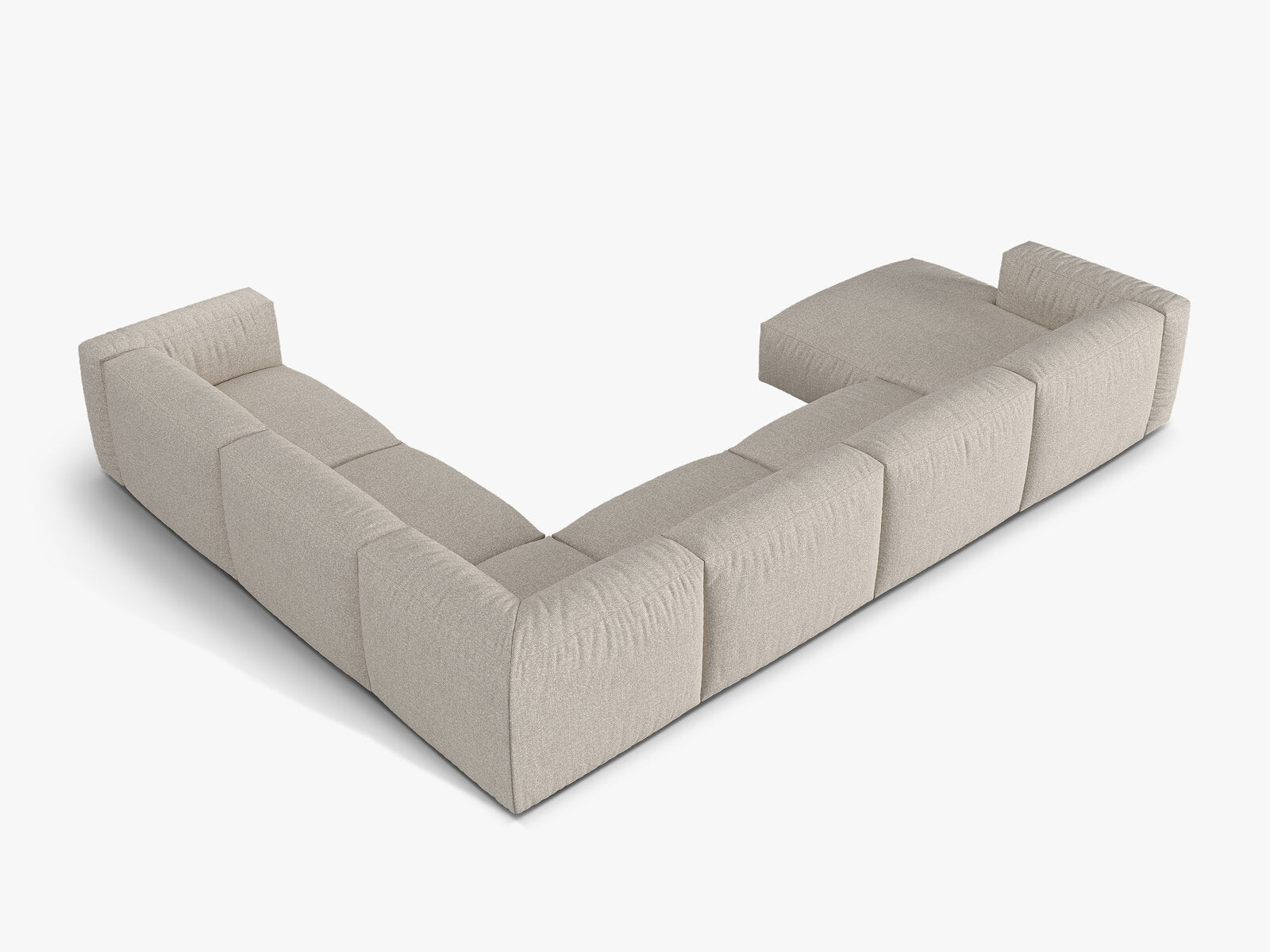 Micadoni modulares Ecksofa XL Martina 6-Sitzer Rechts Boucle Monet Beige