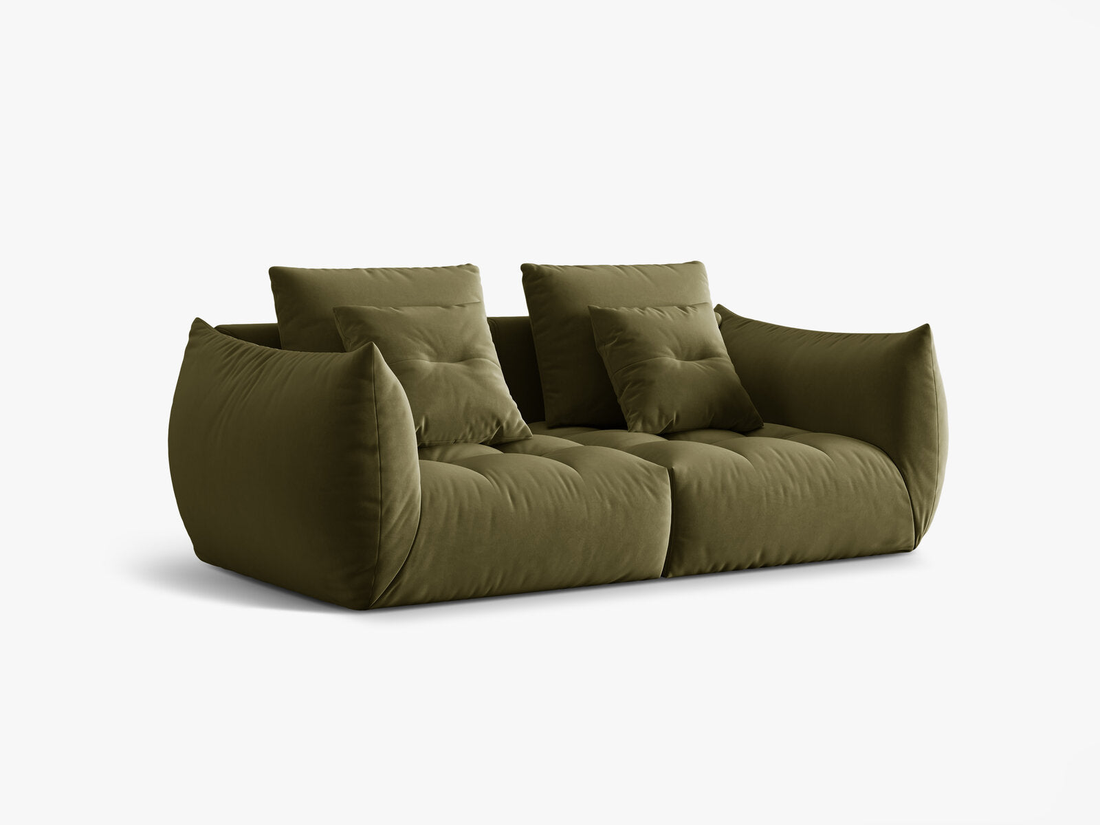 Micadoni Sofa Bloom 3-Sitzer Samt Hellgrün