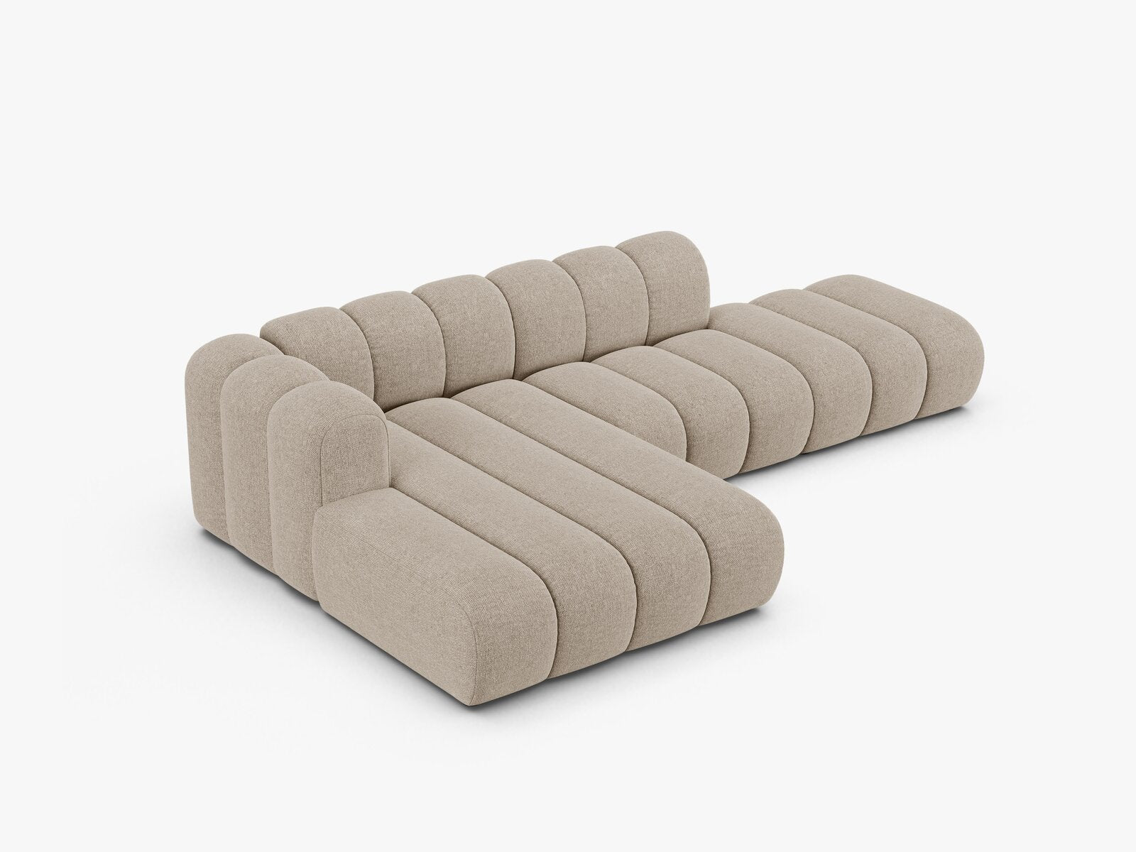 Micadoni Modulares Ecksofa offen Lupine 5-Sitzer Links Chenille Eden Dunkelbeige