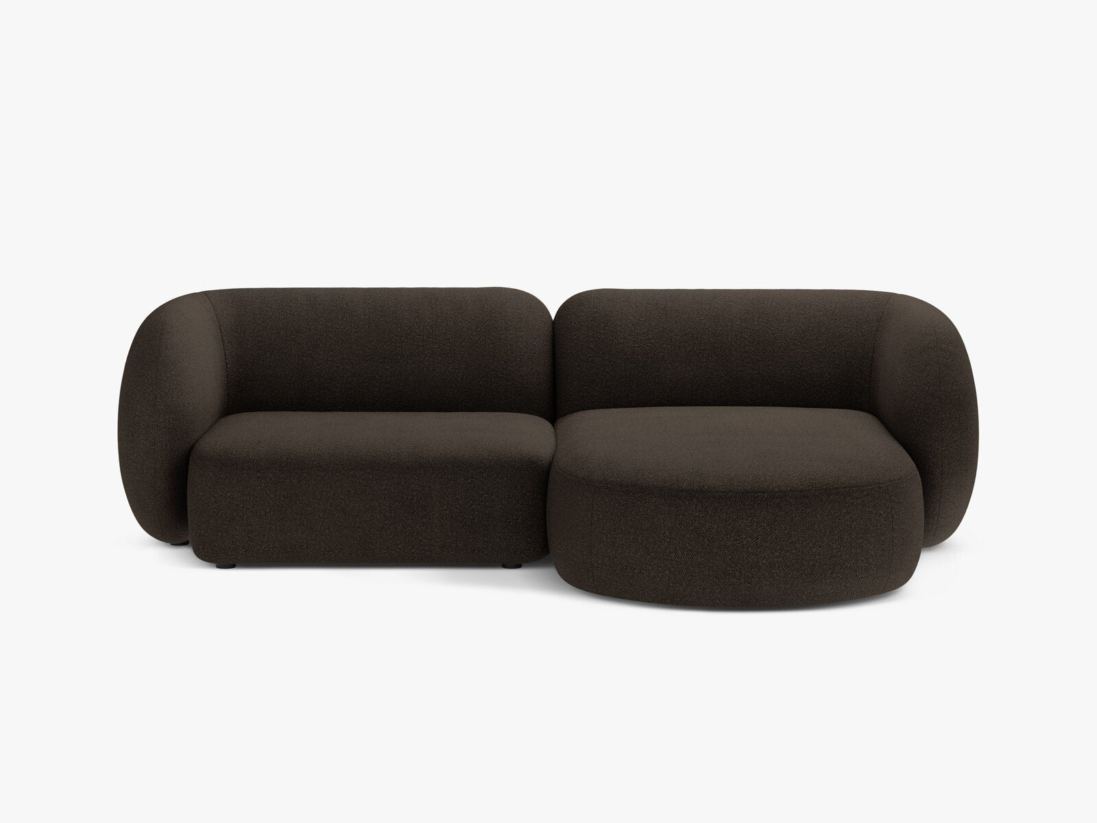 Micadoni Ecksofa Kate 2-Sitzer Rechts Boucle Baloo Braun
