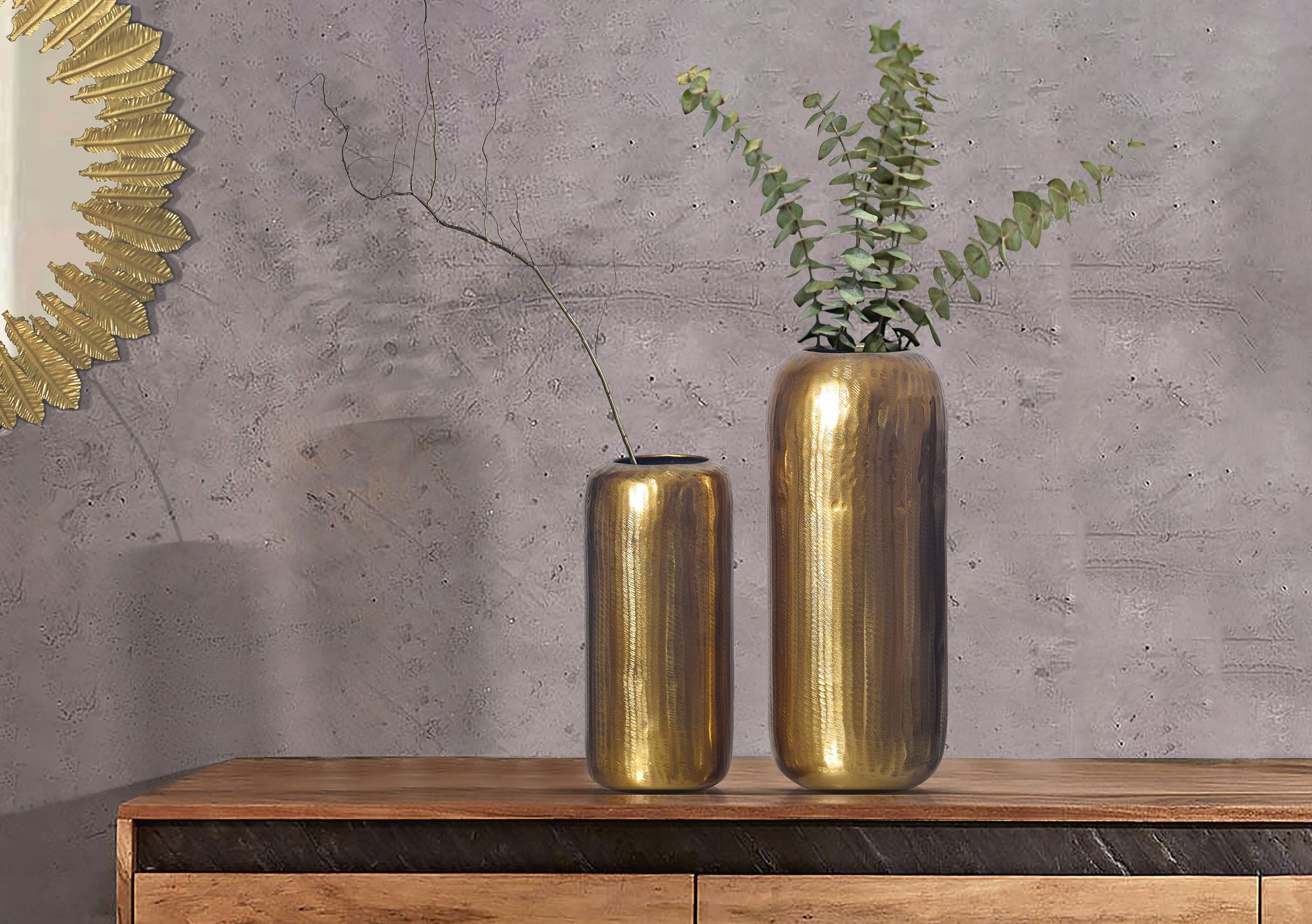 Tischvase Hovag Aluminium Gold Ø 16 cm