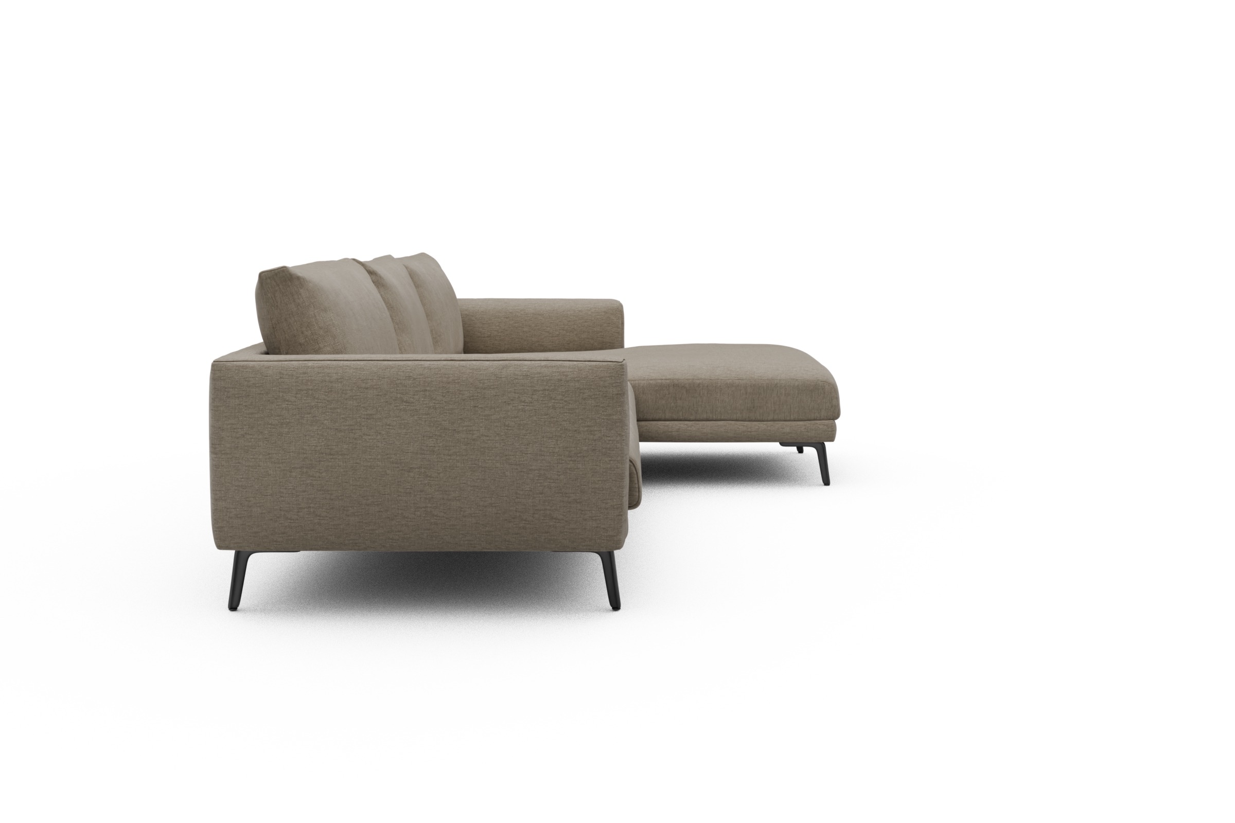 Ecksofa Karl Chaiselongue rechts mit 2,5-Sitzer Smooth-Belge