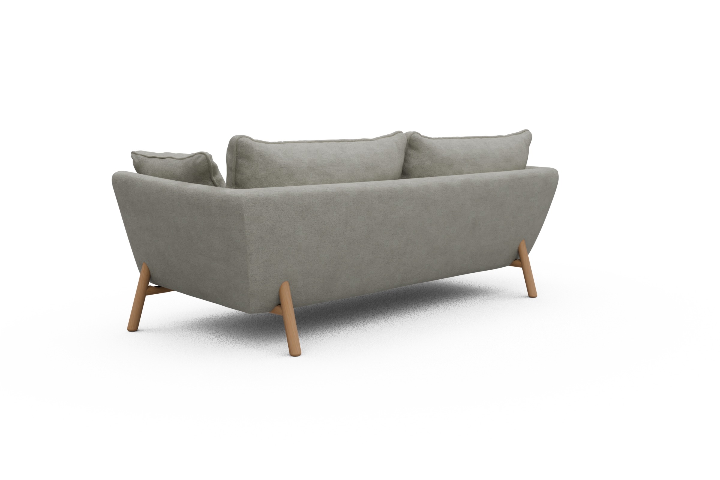 Sofa Emil PREMIUM 3-Sitzer Beinfarbe Eiche Natur Carreno-Moon-Stone-White