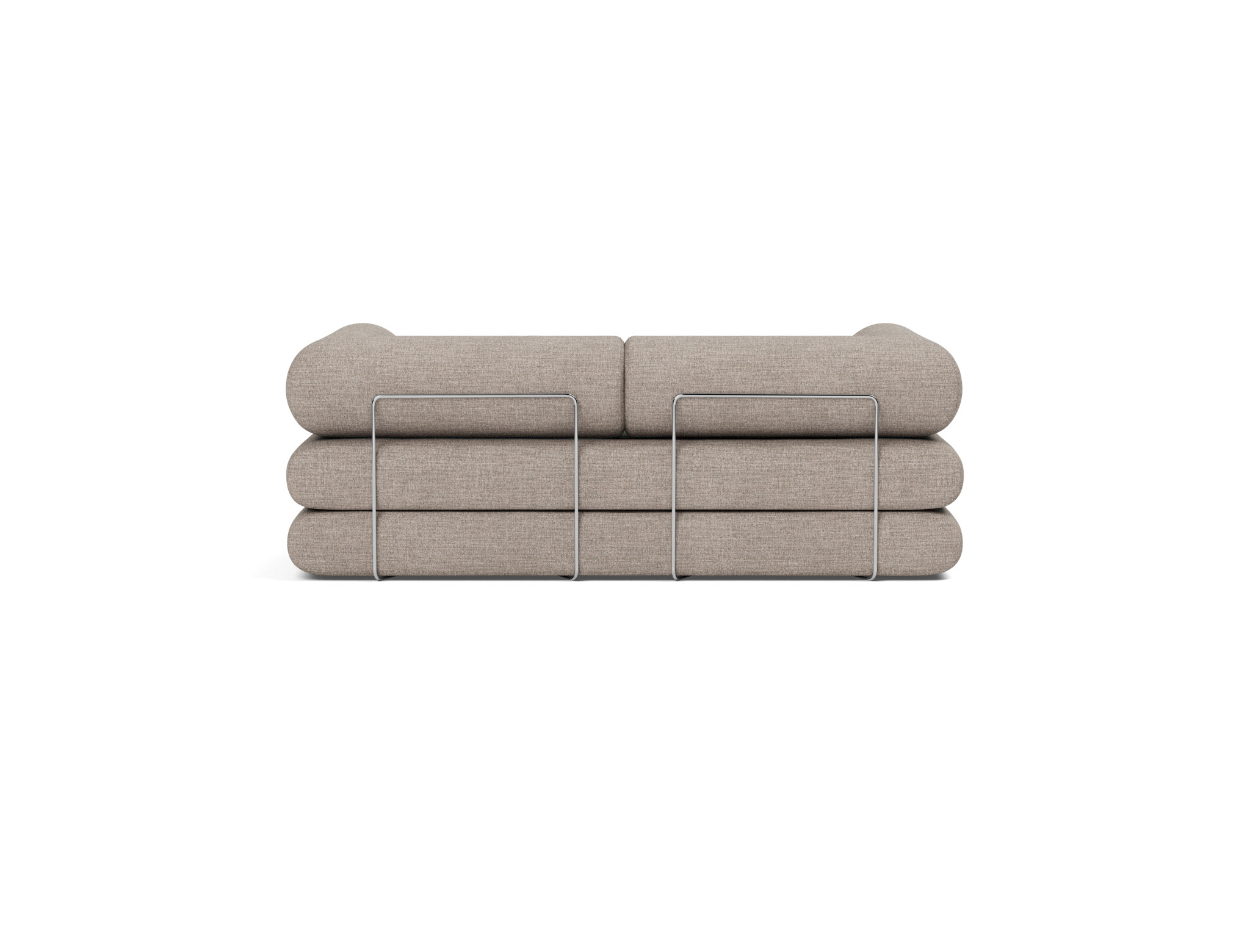 Tagesbett Circlus mit L-förmigen Armlehnen Chenille Yuveno 472-Warm-Grey