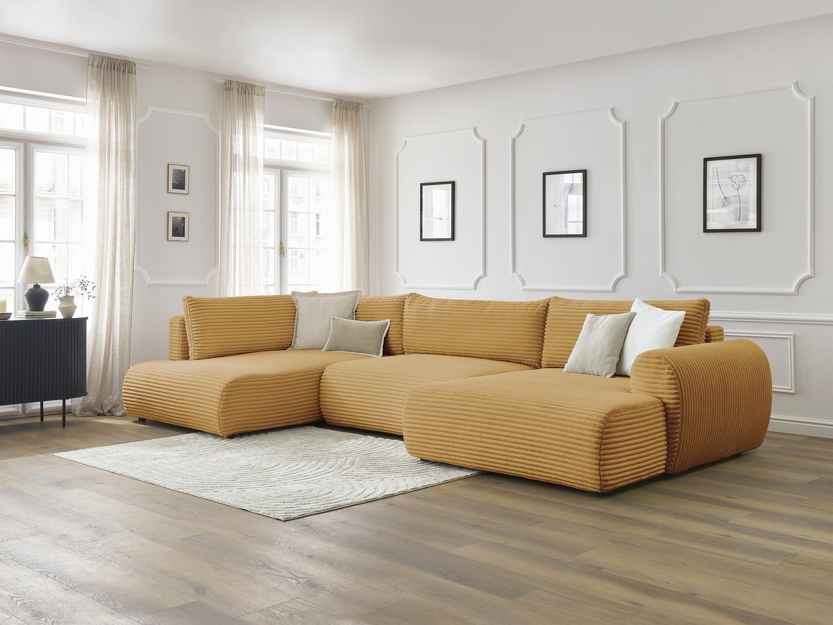 Bobochic Lucien Wohnlandschaft Breitcord weich Gelb Ecke rechts