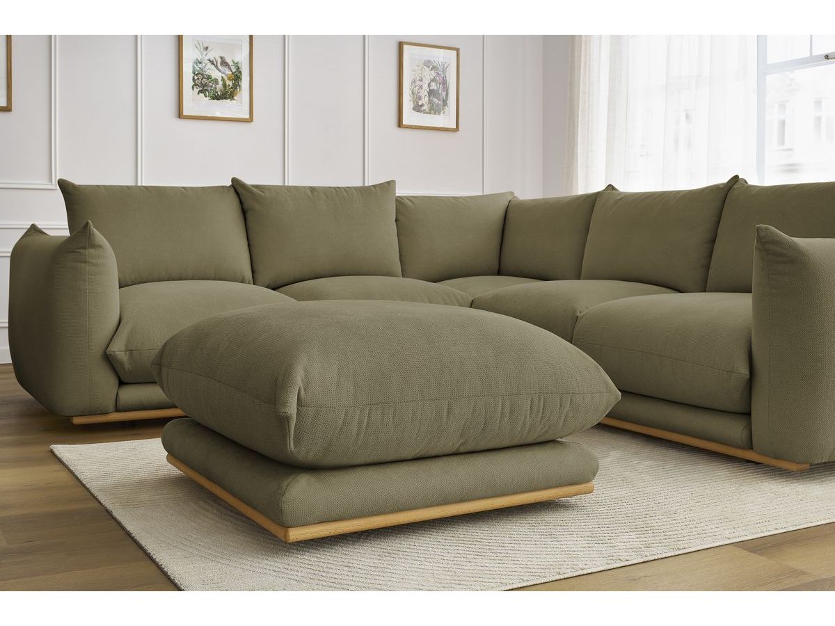 Bobochic Ernest Ecksofa mit Pouf Stoff Grün