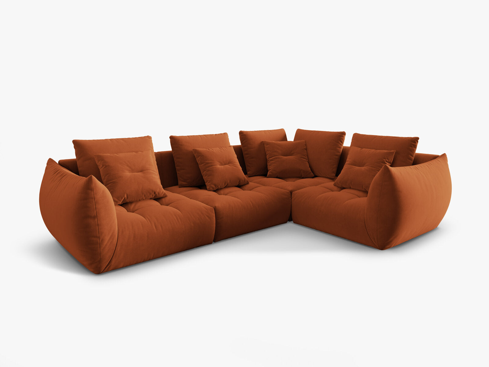 Micadoni Ecksofa Bloom 4-Sitzer Rechts Samt Terrakotta