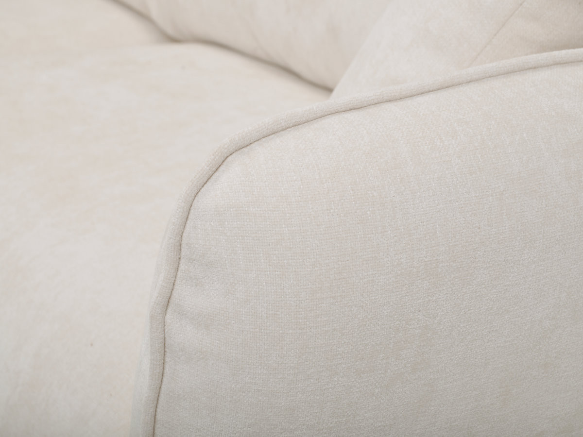 Bobochic Luigi Ecksofa mit Pouf Strukturstoff Weiß Ecke links