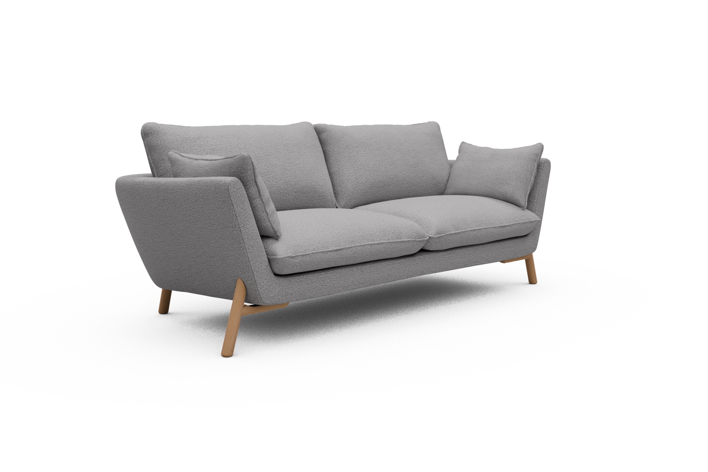 Sofa Emil 3-Sitzer Beinfarbe Eiche Natur Sama-Grey