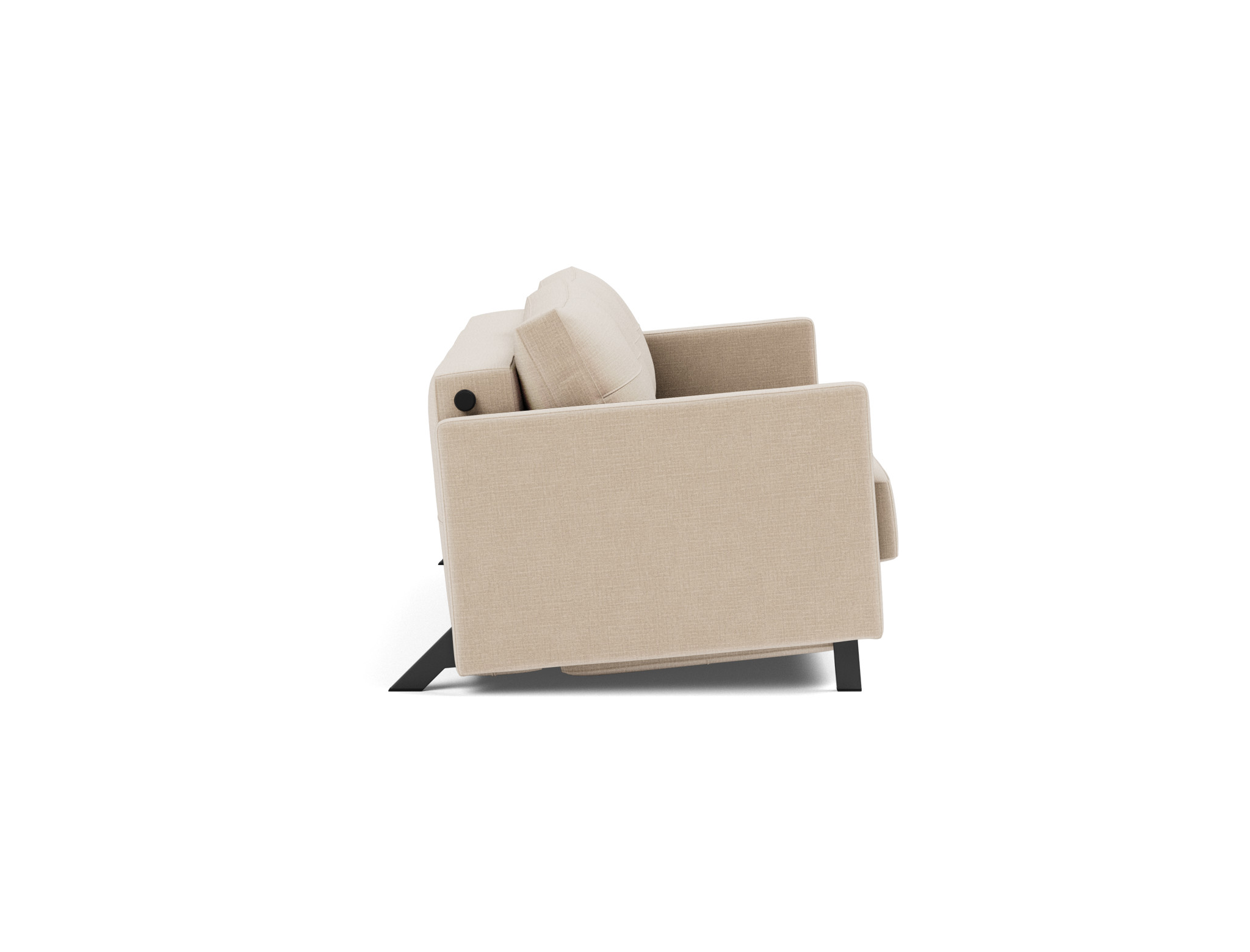 Schlafsofa Cubed mit Armlehnen 160 Chenille Esina 410-Almond-Beige