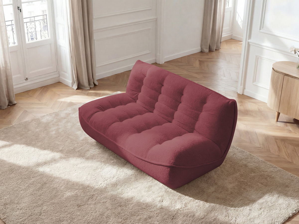 Bobochic Serena Sofamodul 2-Sitzer Melange-Stoff Rot
