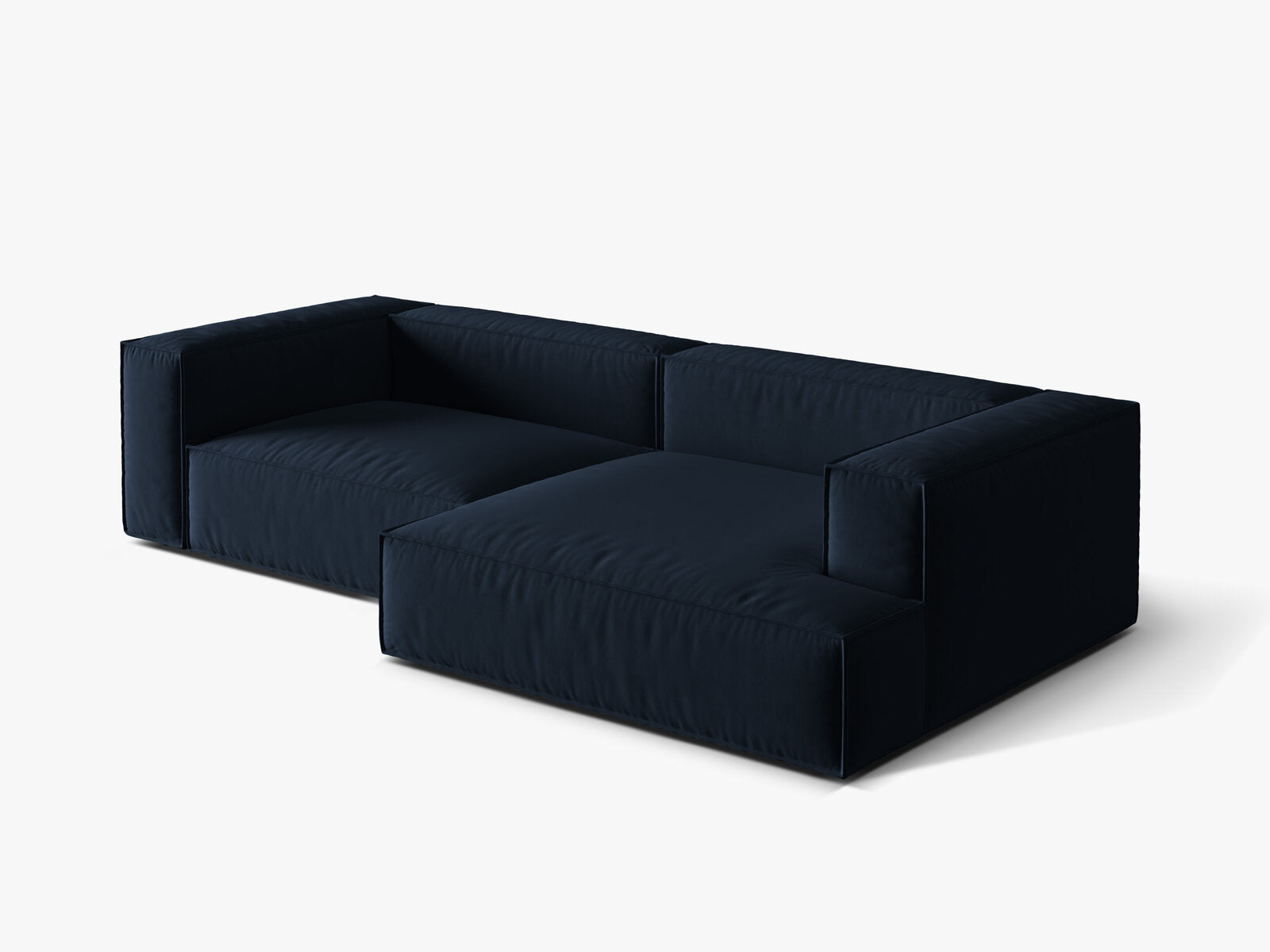 Micadoni Ecksofa Nuria 4-Sitzer Rechts Samt Dunkelblau