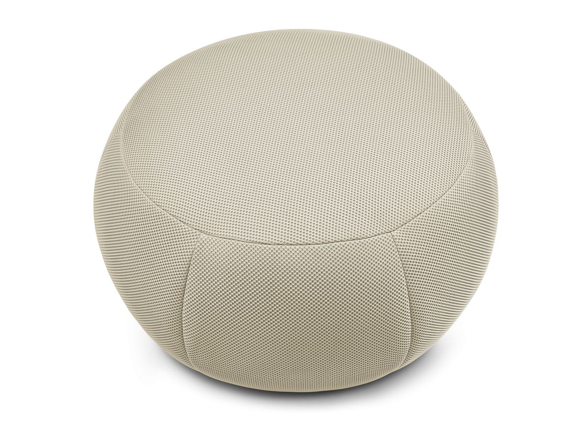 Bobochic Hayden Pouf, rund Mesh-Stoff Beige, 76 cm
